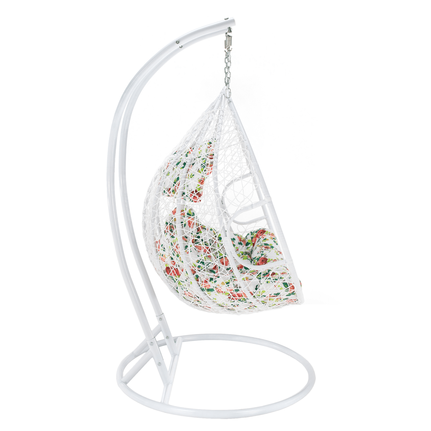 Balansoar gradina DALVEA 2 NEW, alb, rattan sintetic/metal, 133x117x195 cm