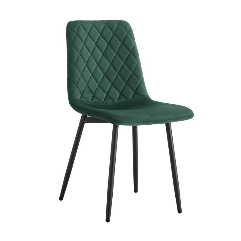 Scaun DAMIA TIP 2, verde smarald/negru, stofa catifelata/metal, 45x58x89 cm