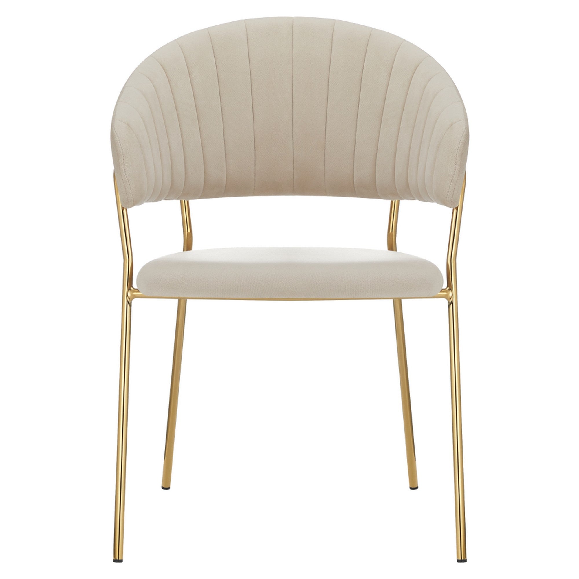 Scaun DASMIN TIP 1, bej/auriu, stofa catifelata/metal, 57x53x84 cm