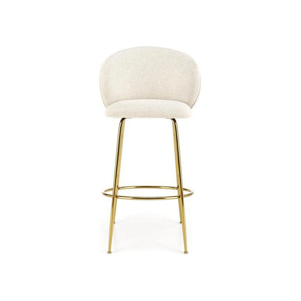Scaun bar H116, crem/auriu, stofa bucle/otel, 50x59x101 cm