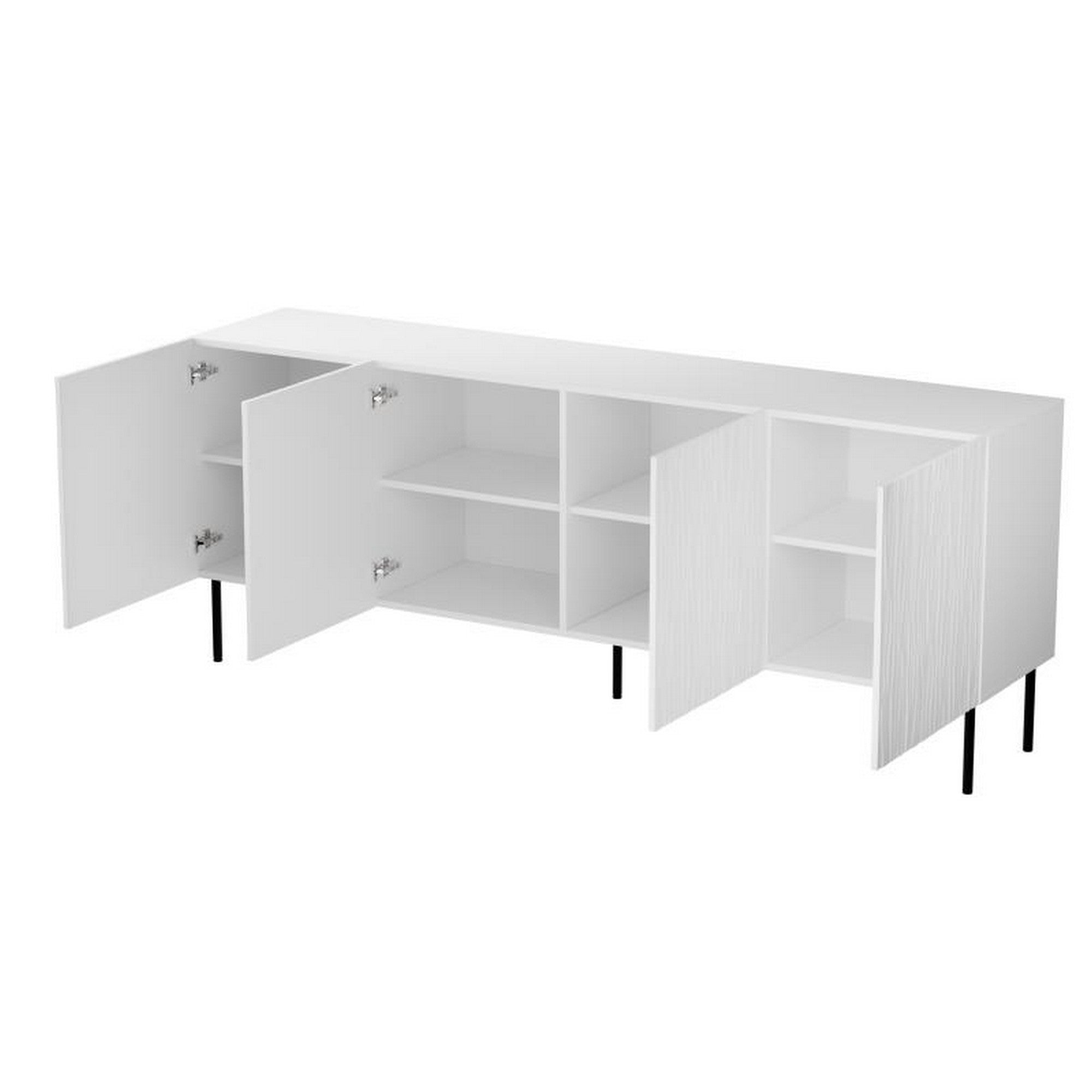 Comoda JUNGLE, alb, PAL laminat, 190x42x75 cm