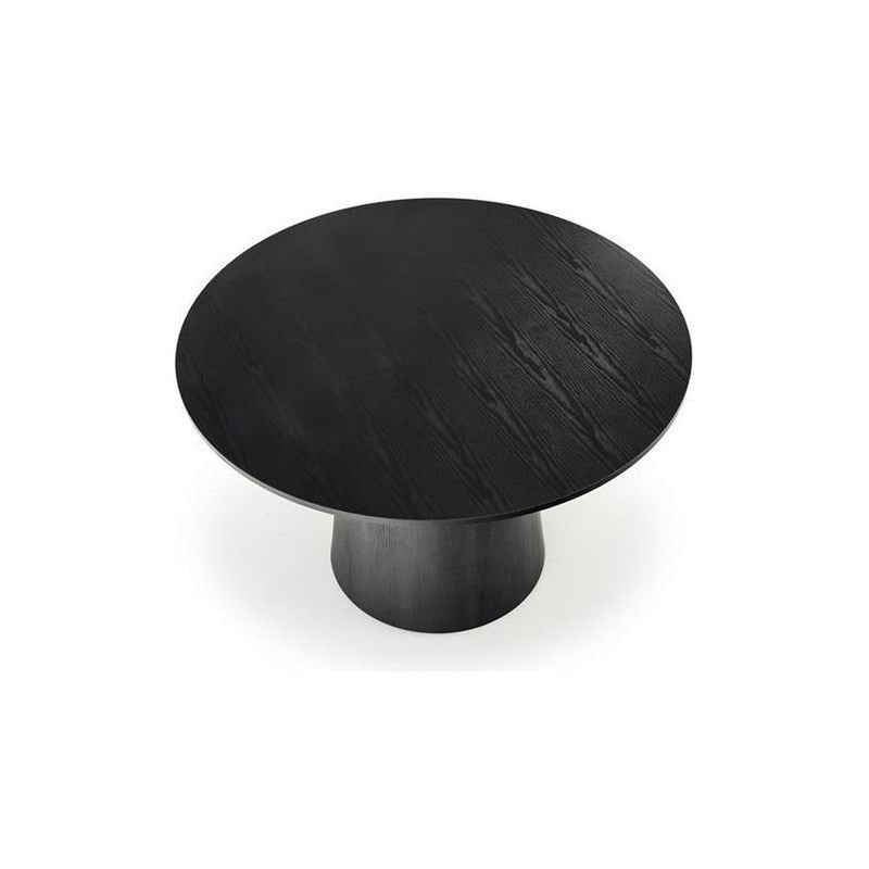 Masa rotunda GINTER, negru furniruit, 120x77 cm