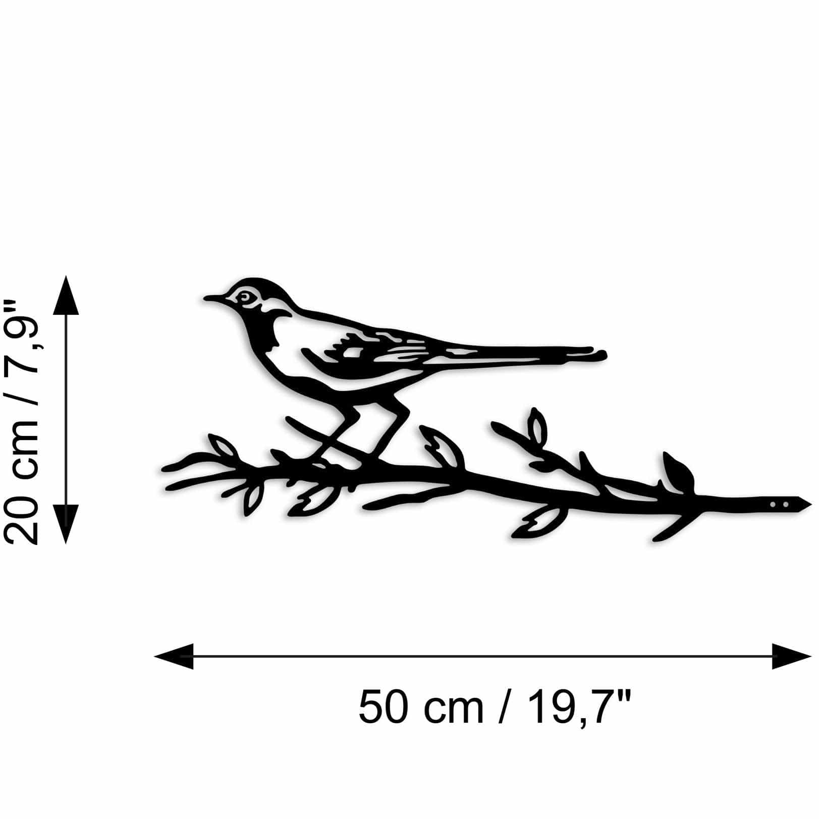 Decoratiune gradina 565TNL1303, negru, metal, 50x20 cm
