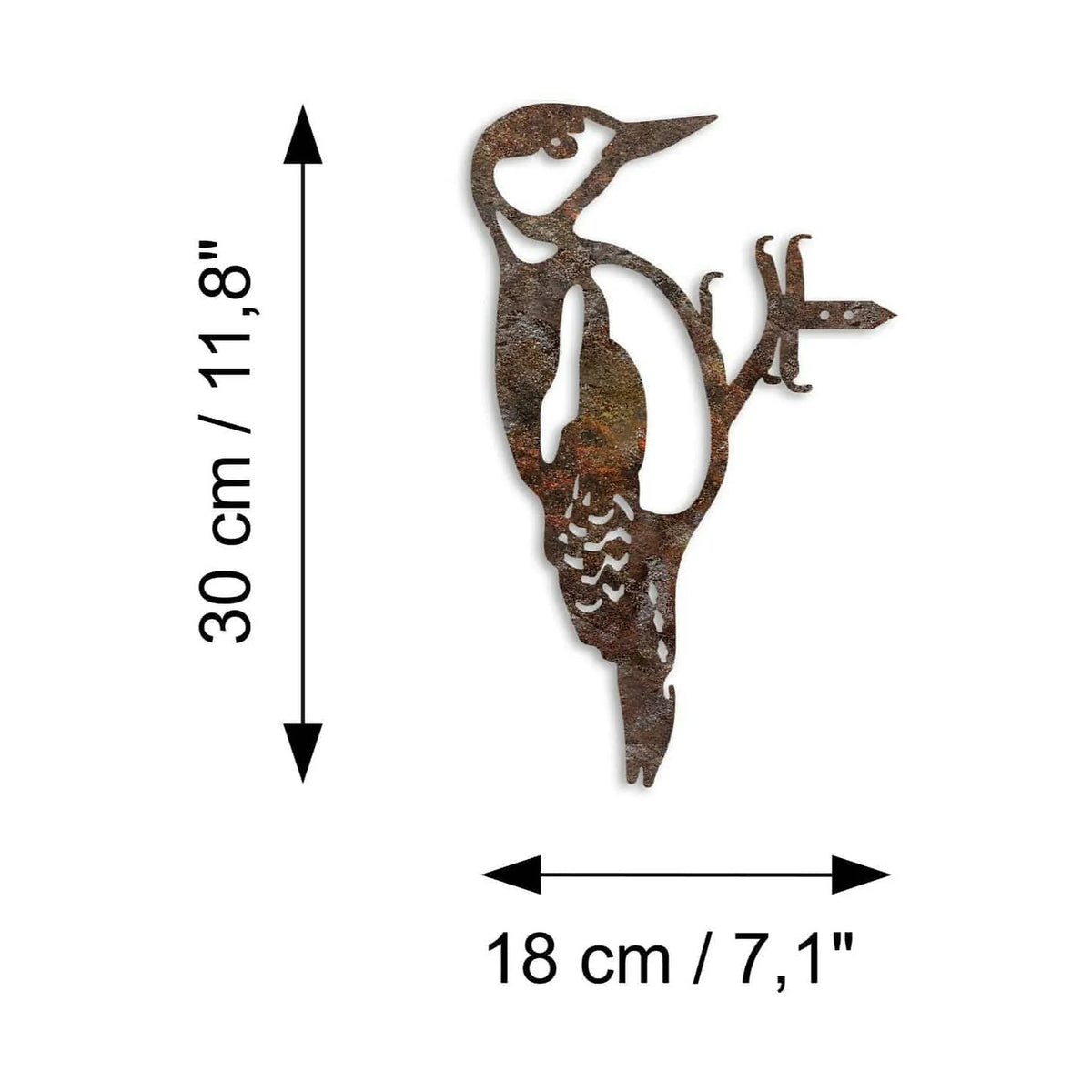 Decoratiune gradina 565TNL1309, maro, metal, 18x30 cm