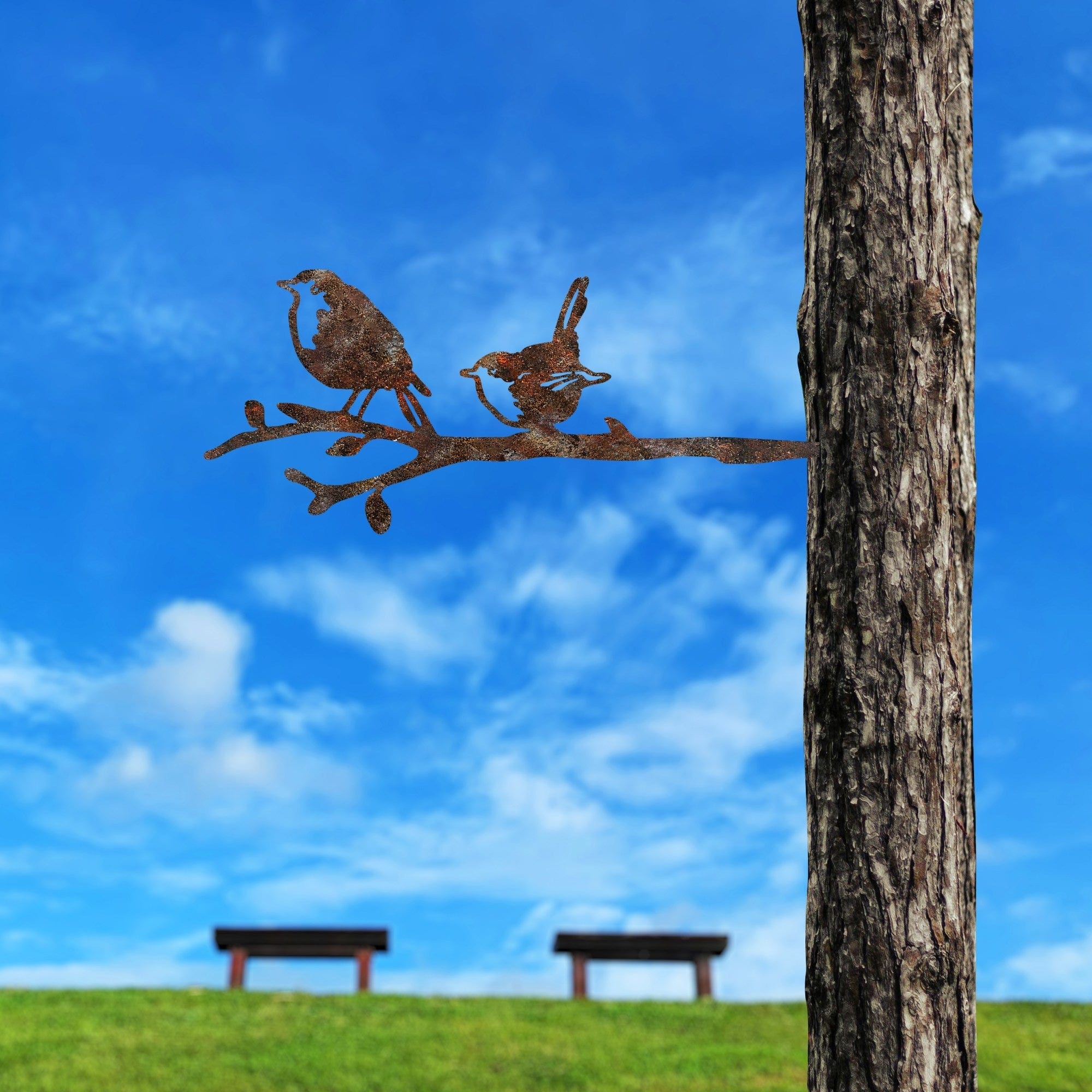 Decoratiune gradina 565TNL1311, maro, metal, 55x22 cm