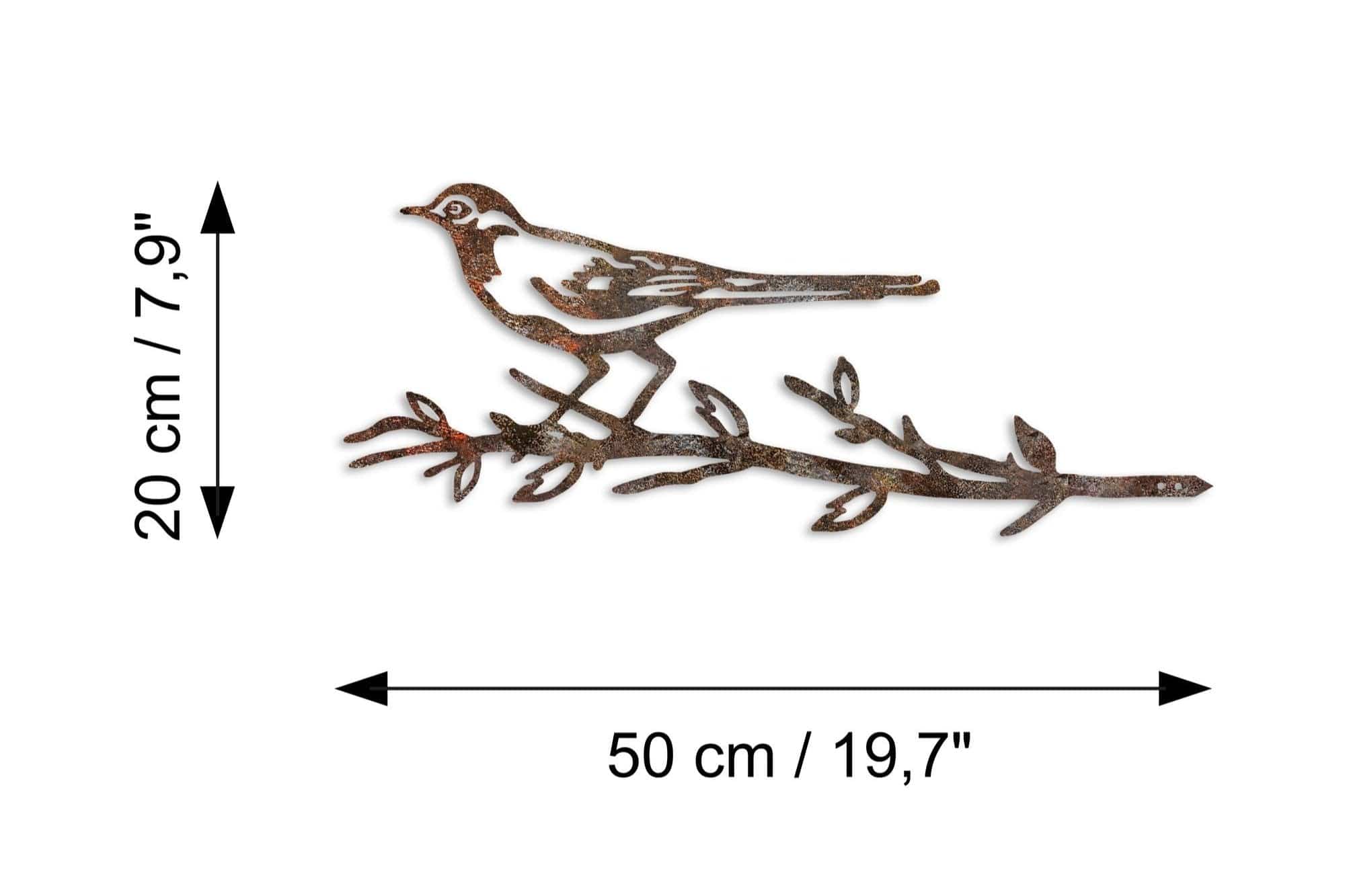 Decoratiune gradina 565TNL1313, maro, metal, 50x20 cm
