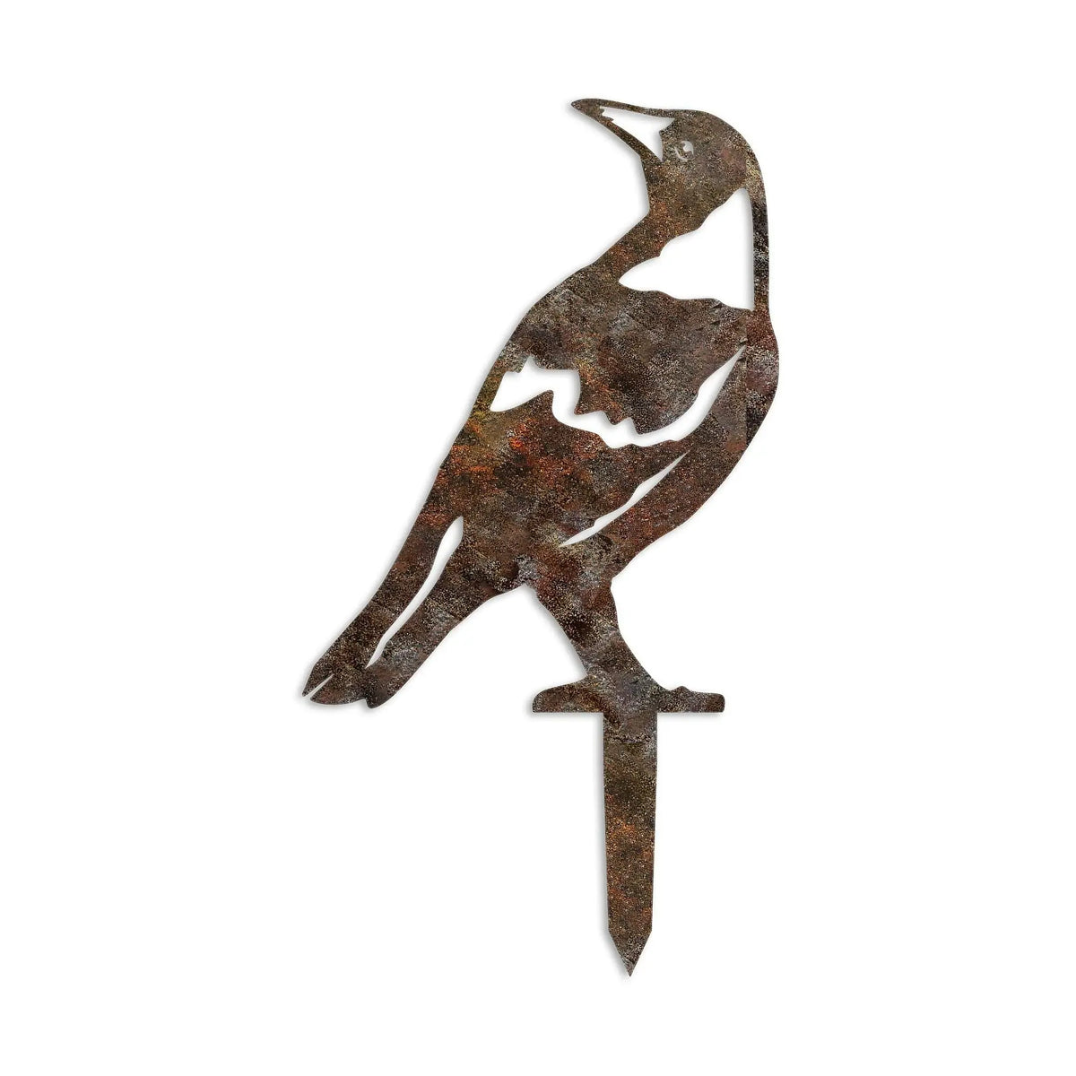 Decoratiune gradina BIRD A-01, maro, metal, 27x35 cm