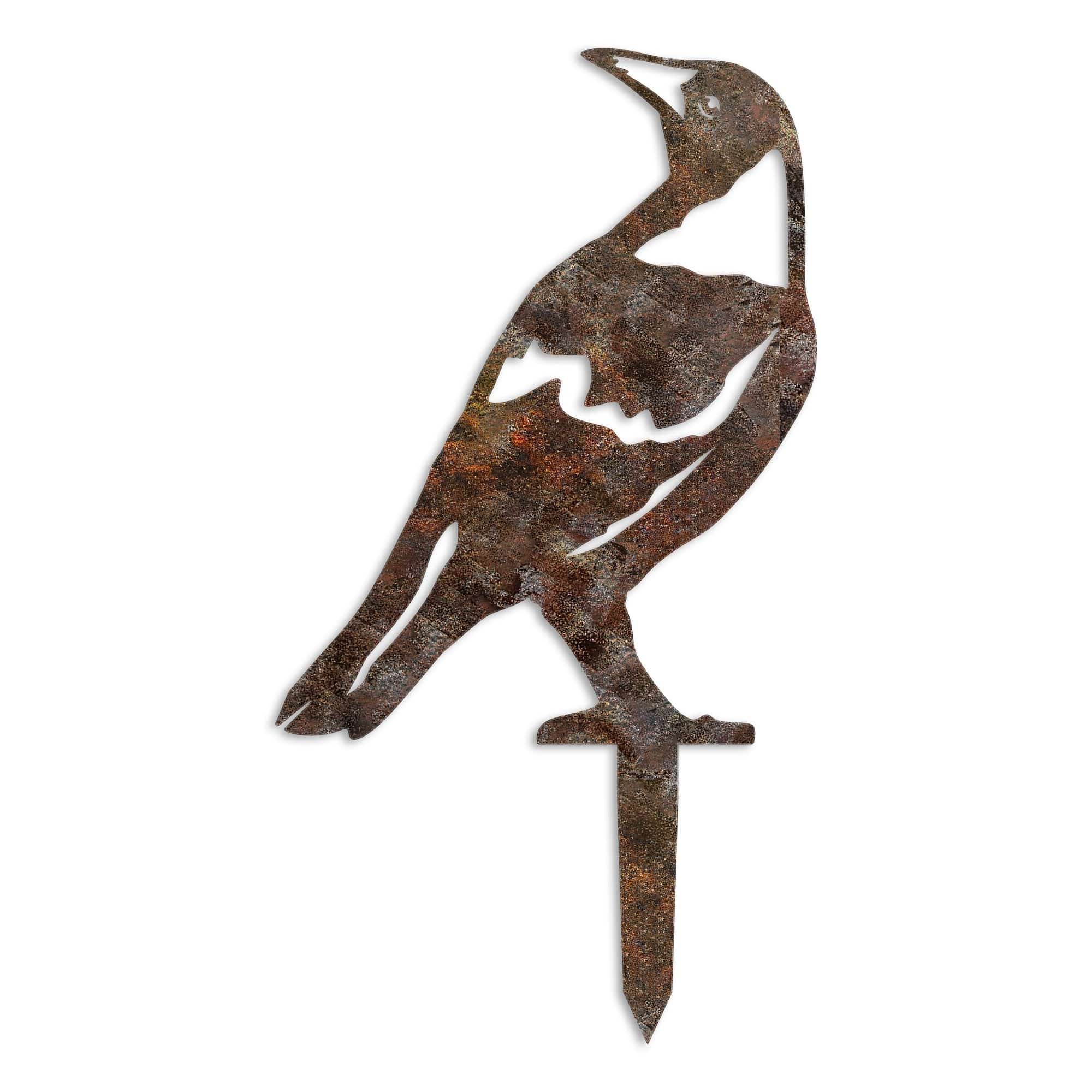 Decoratiune gradina BIRD A-01, maro, metal, 27x35 cm