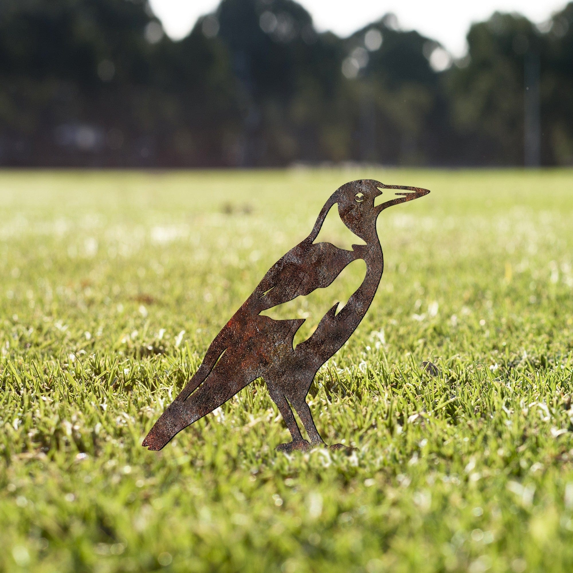 Decoratiune gradina BIRD A-02, maro, metal, 32x30 cm