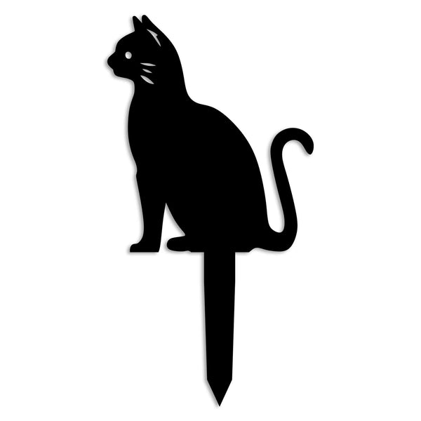 Decoratiune gradina CAT-02, negru, metal, 20x23 cm