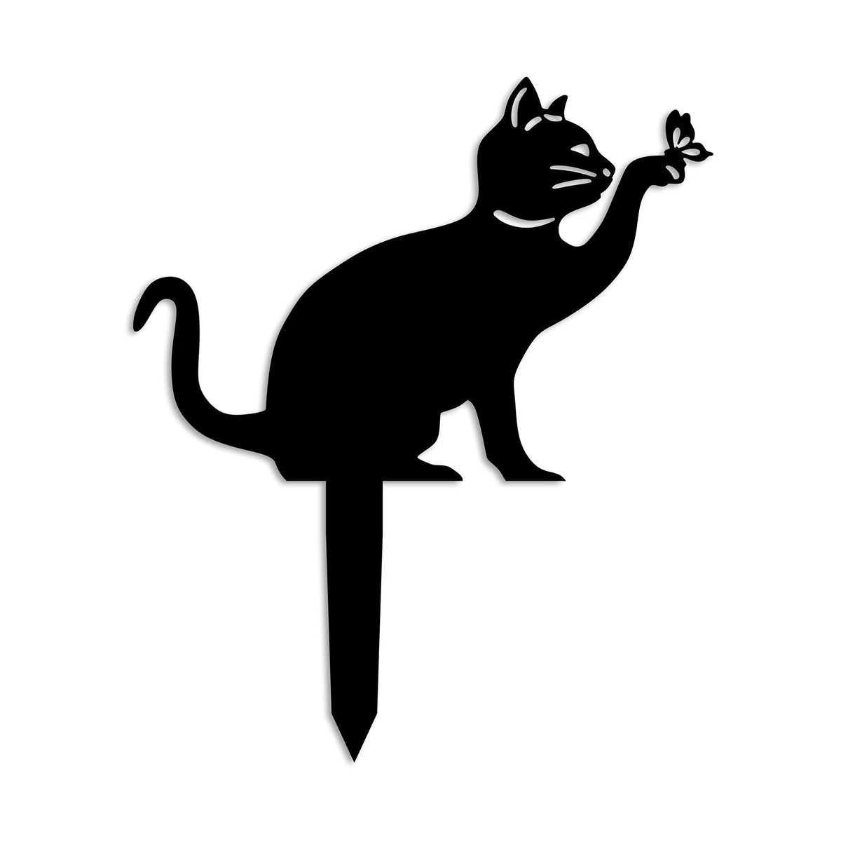 Decoratiune gradina CAT-03, negru, metal, 31x22 cm