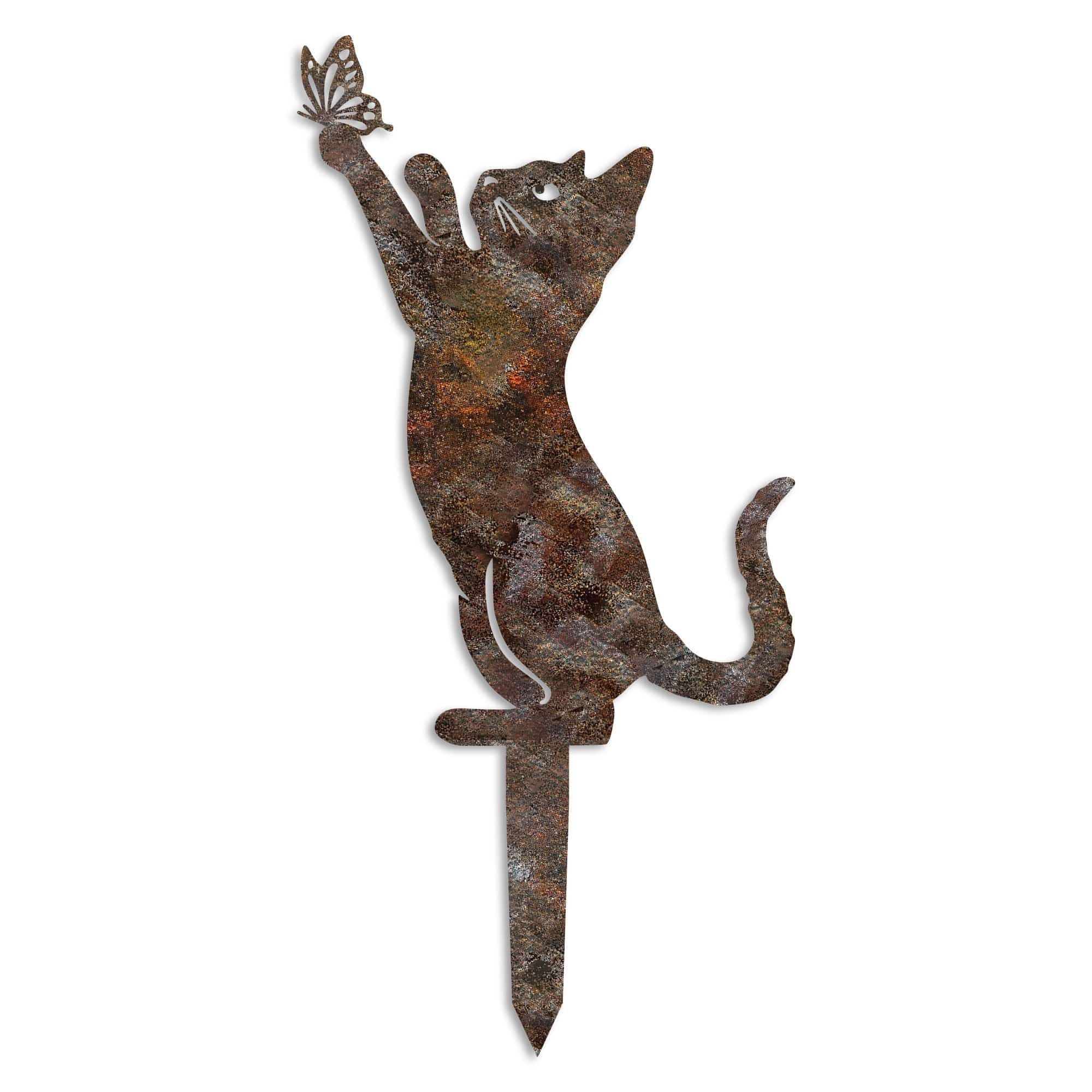 Decoratiune gradina CAT A-01, maro, metal, 24x34 cm