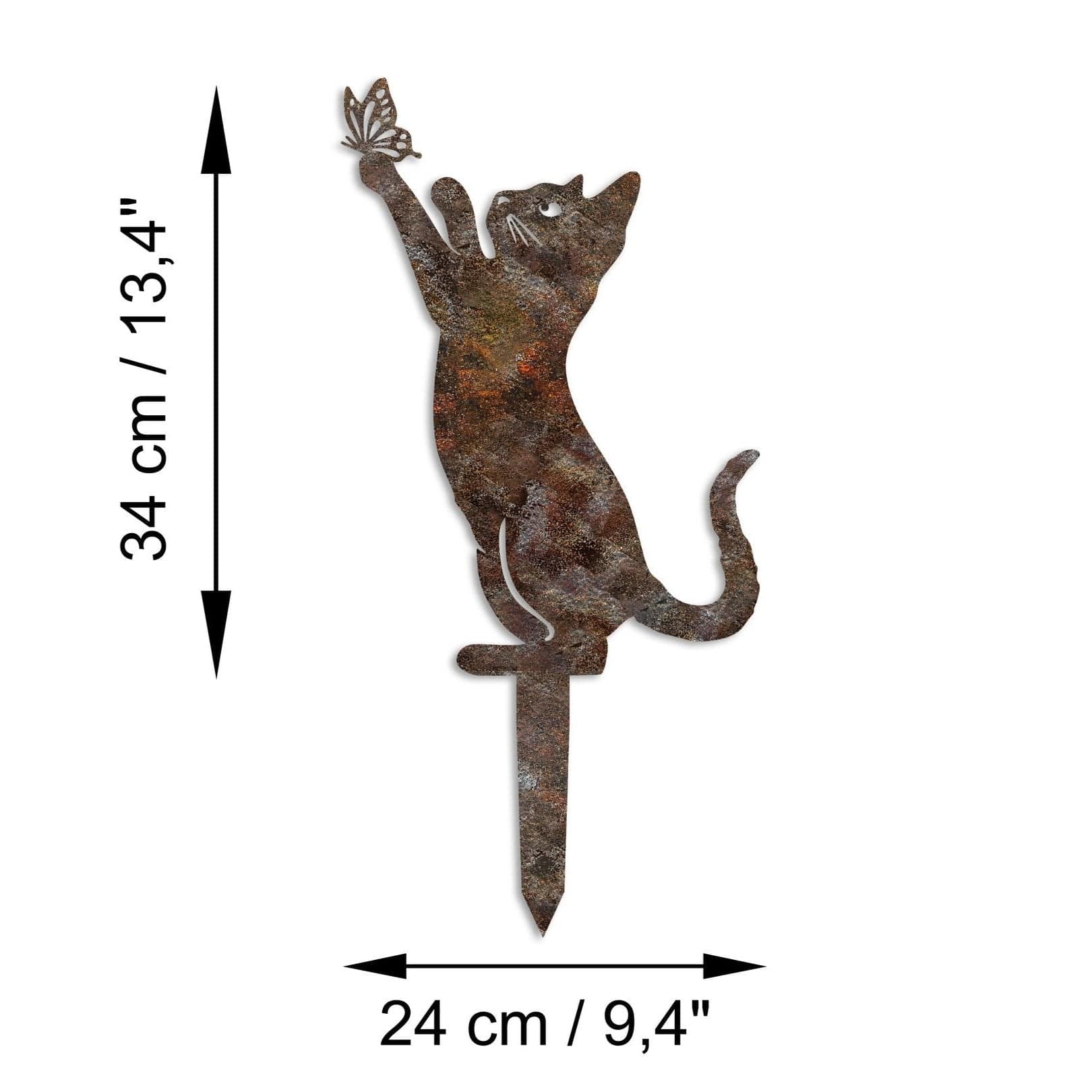 Decoratiune gradina CAT A-01, maro, metal, 24x34 cm