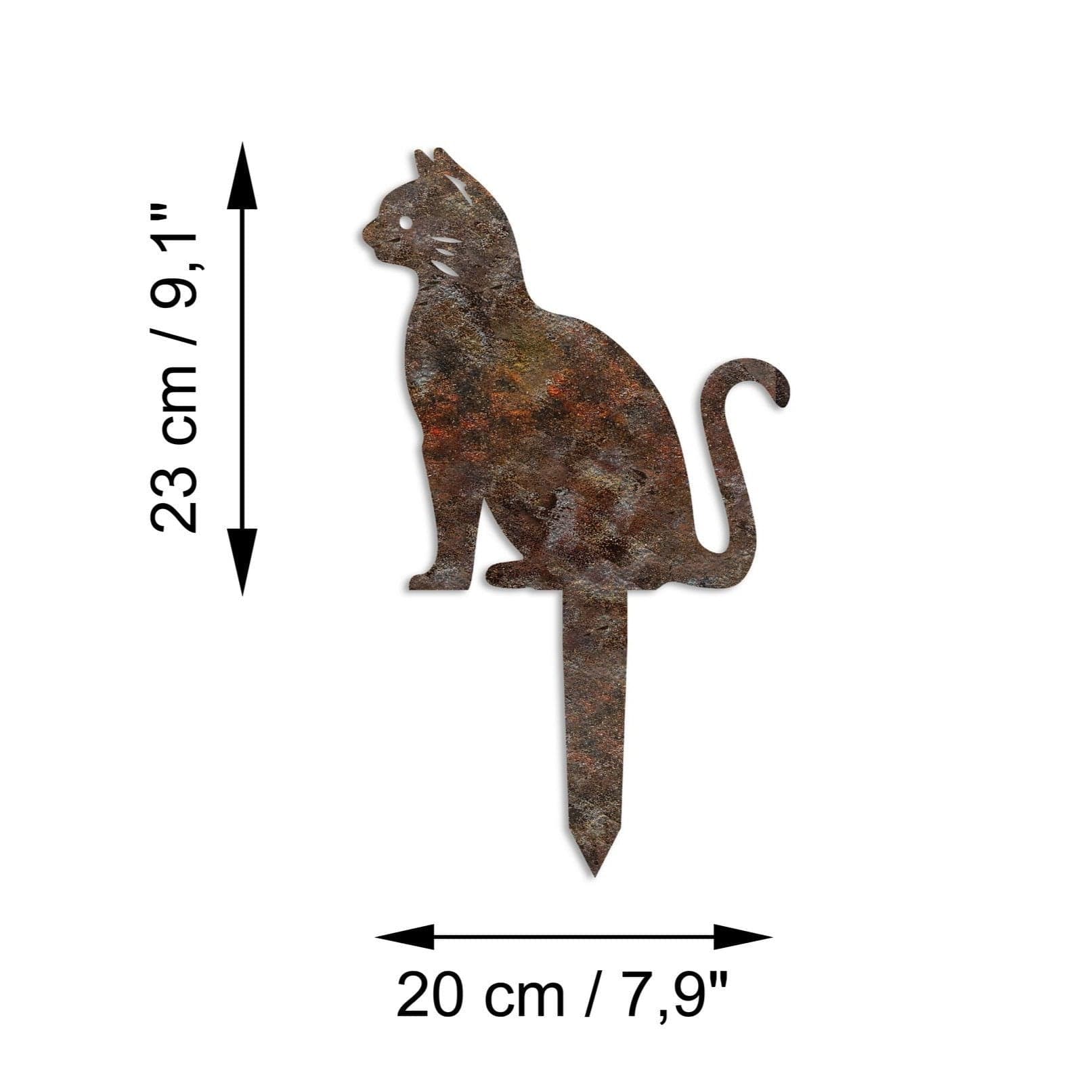 Decoratiune gradina CAT A-02, maro, metal, 20x23 cm