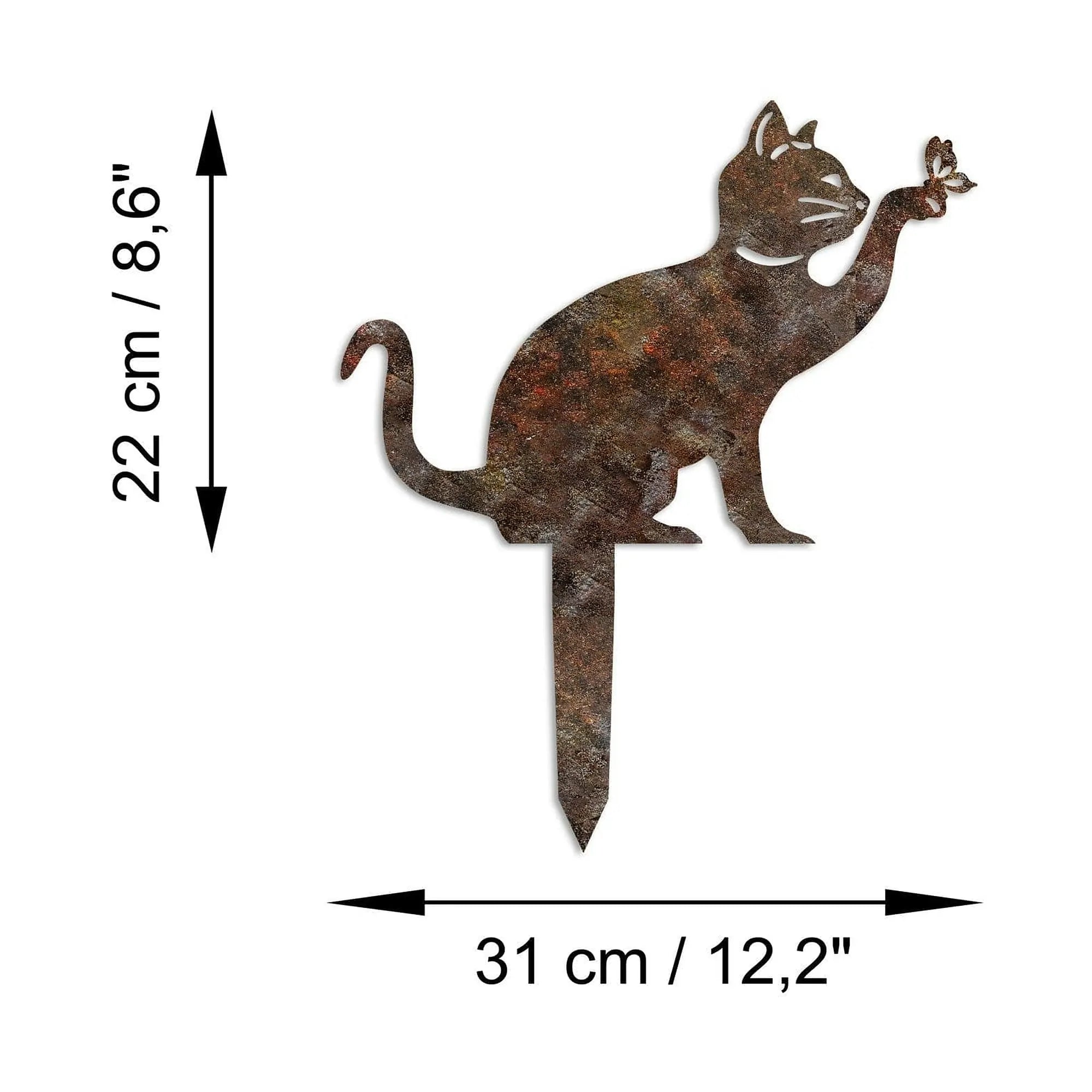 Decoratiune gradina CAT A-03, maro, metal, 31x22 cm