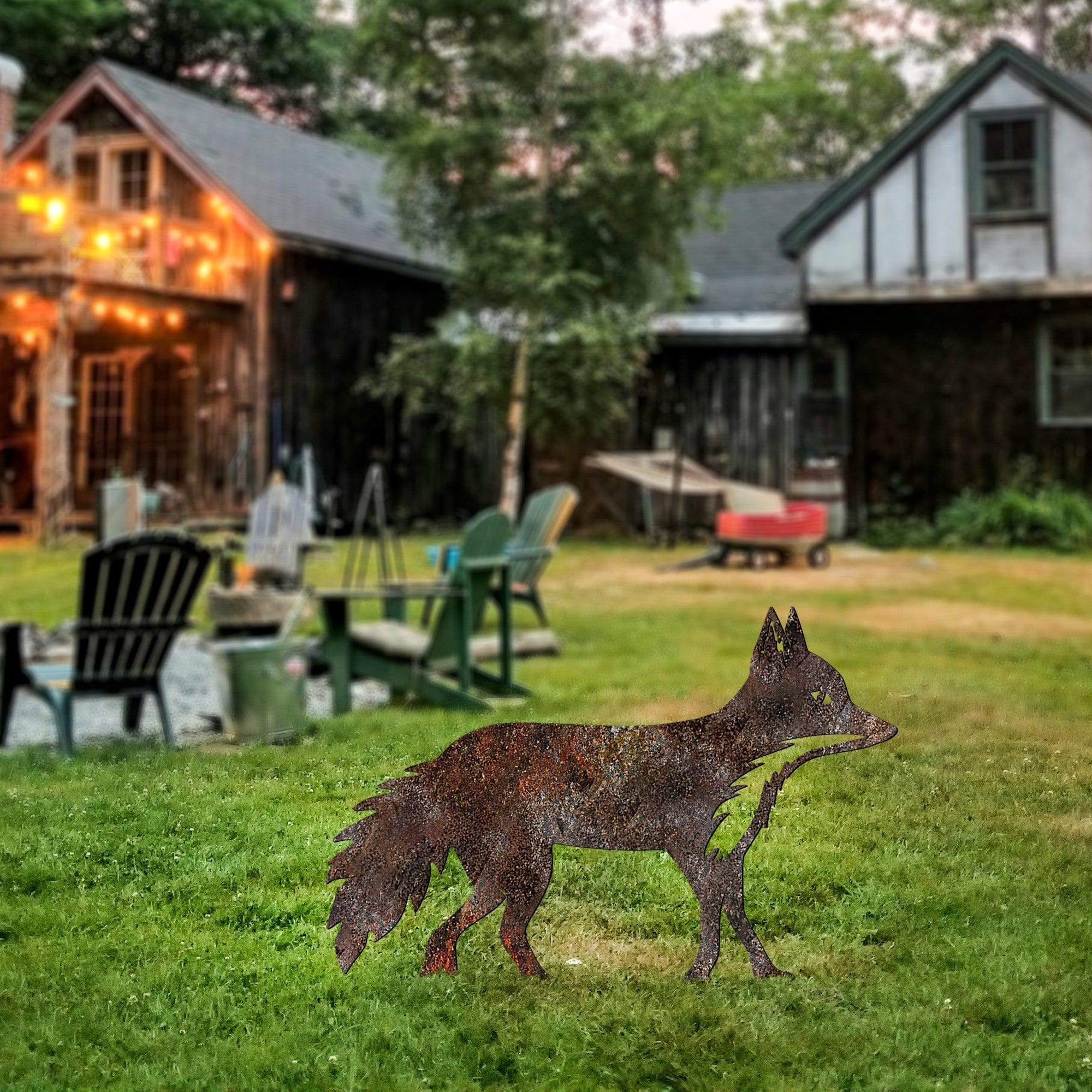 Decoratiune gradina FOX A-01, maro, metal, 50x33 cm