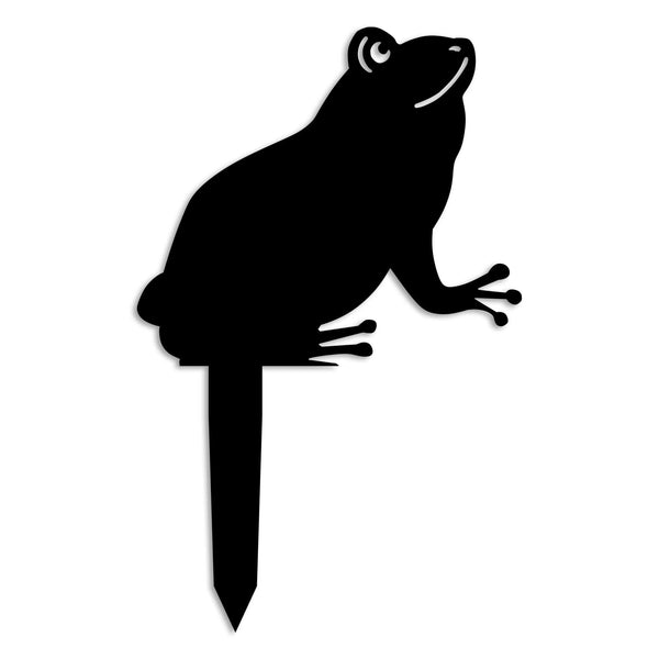 Decoratiune gradina FROG 01, negru, metal, 34x22 cm