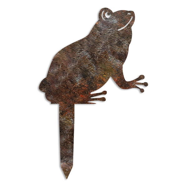 Decoratiune gradina FROG A 01, maro, metal, 34x22 cm