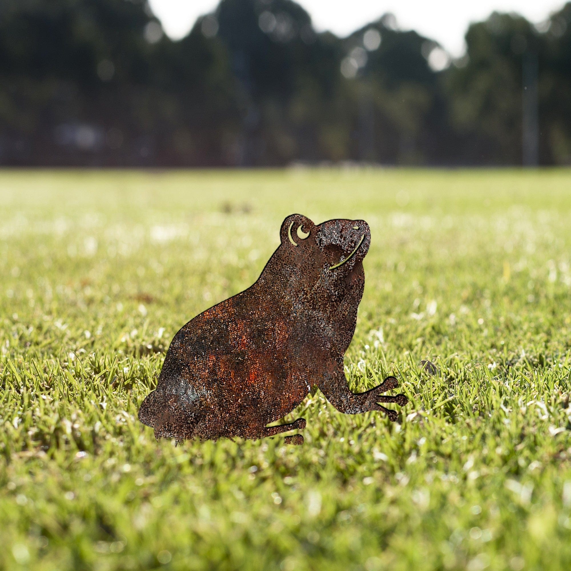 Decoratiune gradina FROG A 01, maro, metal, 34x22 cm