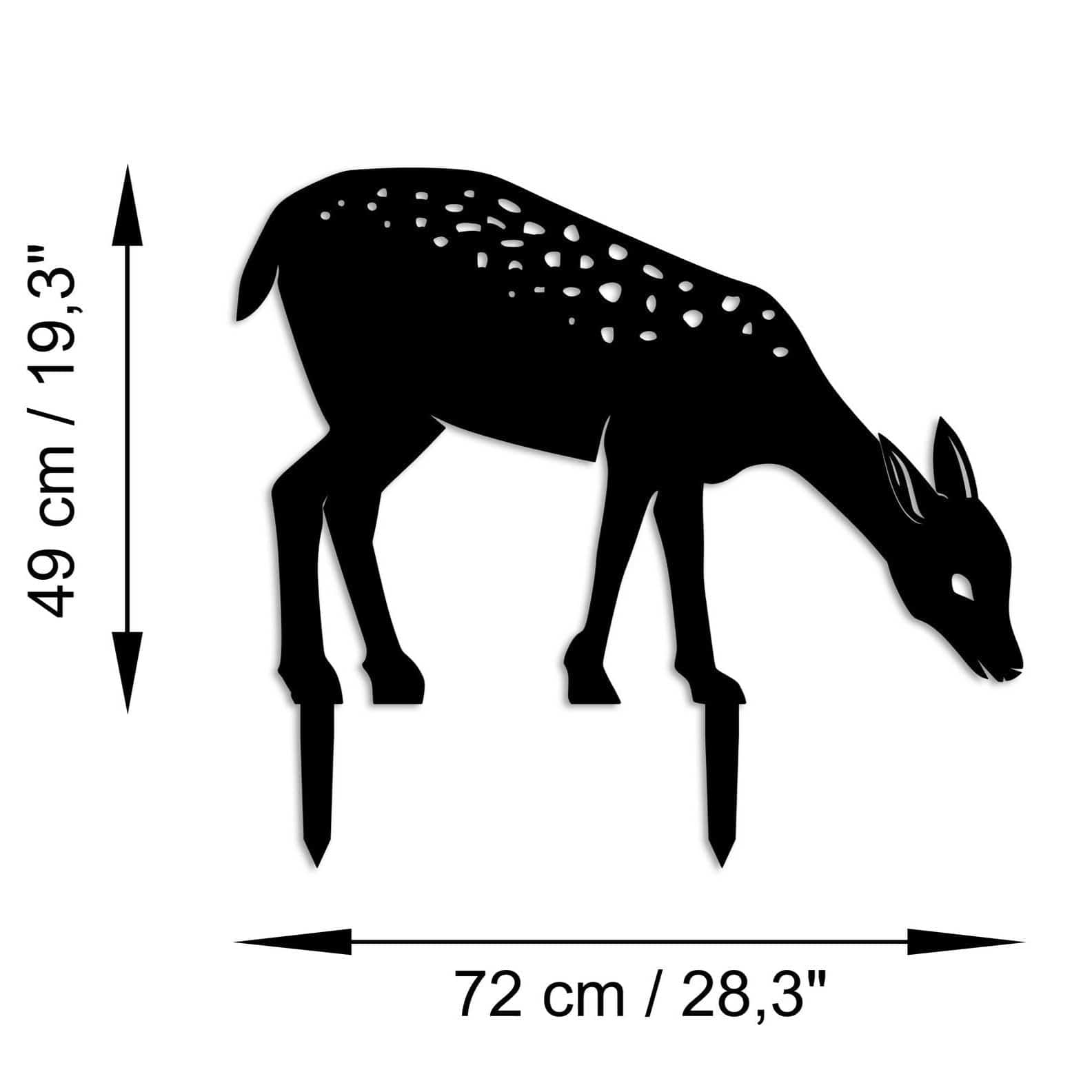 Decoratiune gradina GAZELLE 01, negru, metal, 72x49 cm