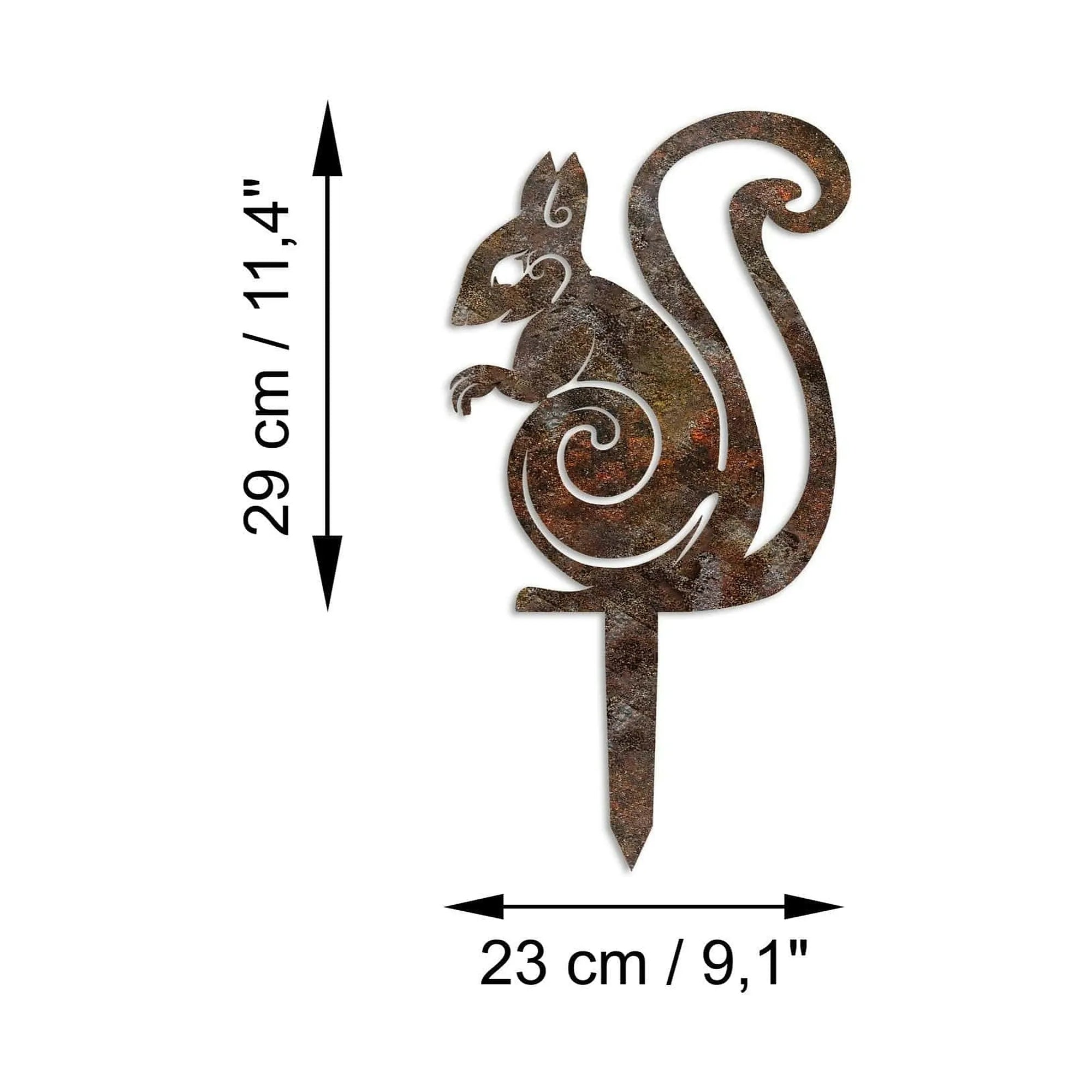 Decoratiune gradina SQUIRREL A-01, maro, metal, 23x29 cm
