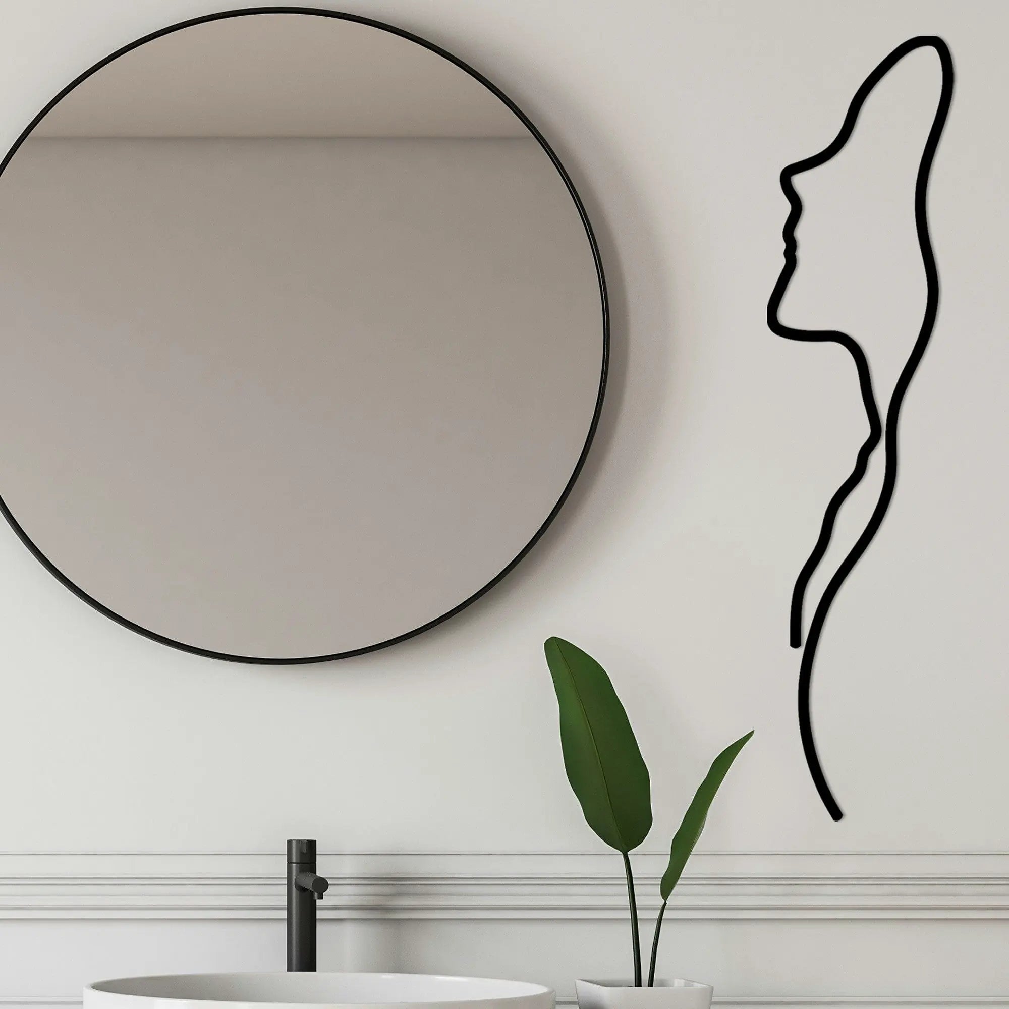 Decoratiune perete 891TNL1988, negru, metal, 18x74 cm