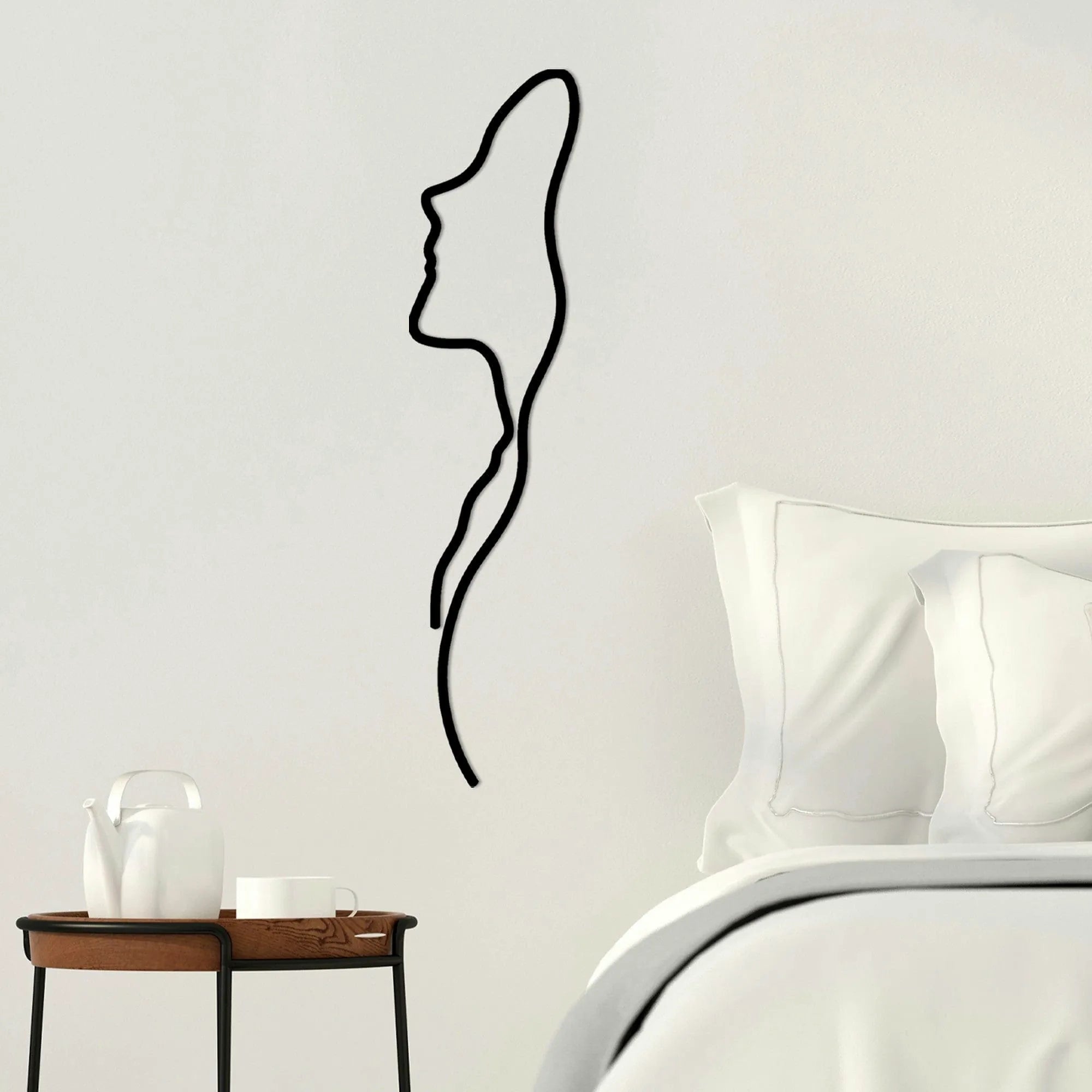 Decoratiune perete 891TNL1988, negru, metal, 18x74 cm
