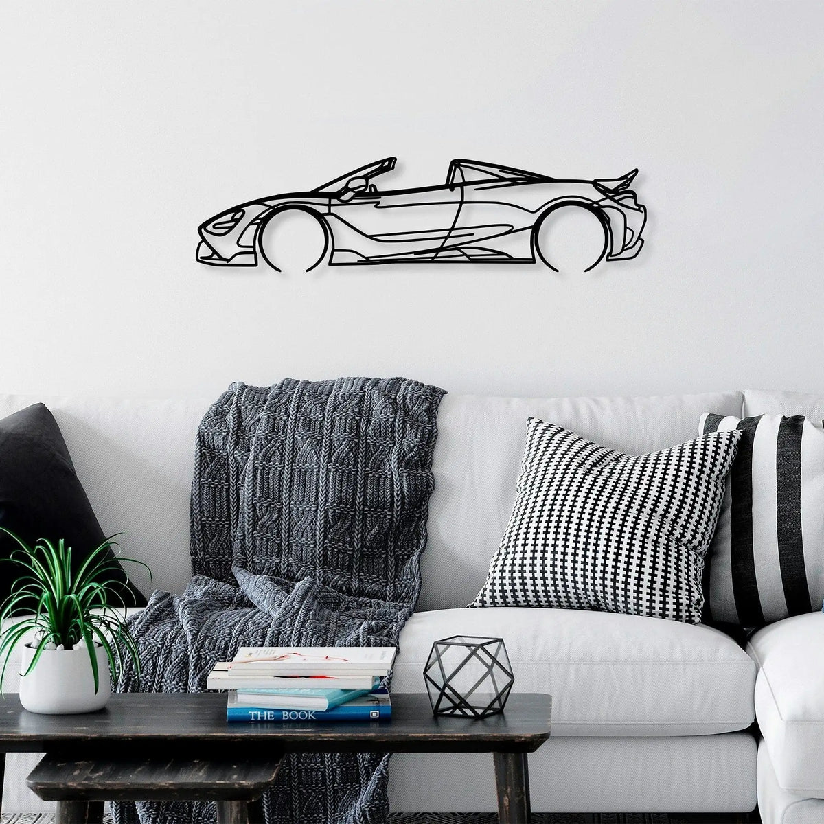 Decoratiune perete 891TNL2362, negru, metal, 70x17 cm