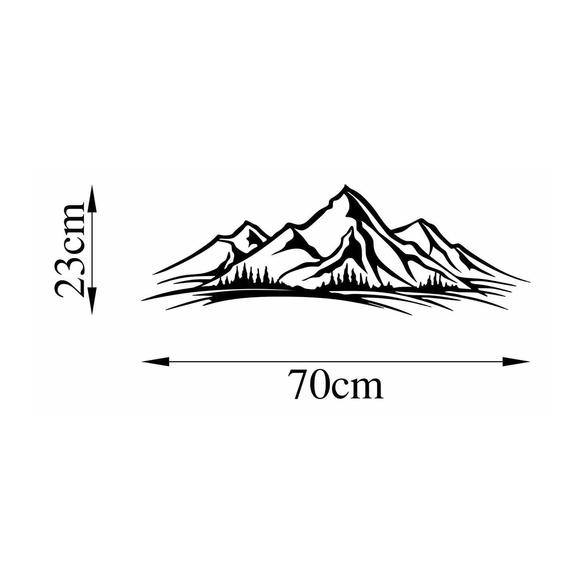 Decoratiune perete 891TNL3141, negru, metal, 70x23 cm