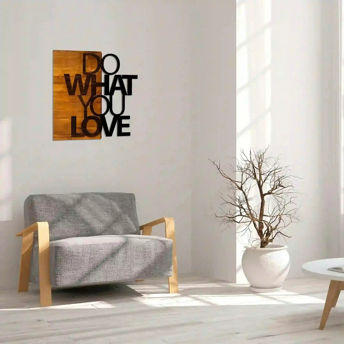 Decoratiune perete 899SKL1290, nuc/negru, lemn/metal, 54x58 cm