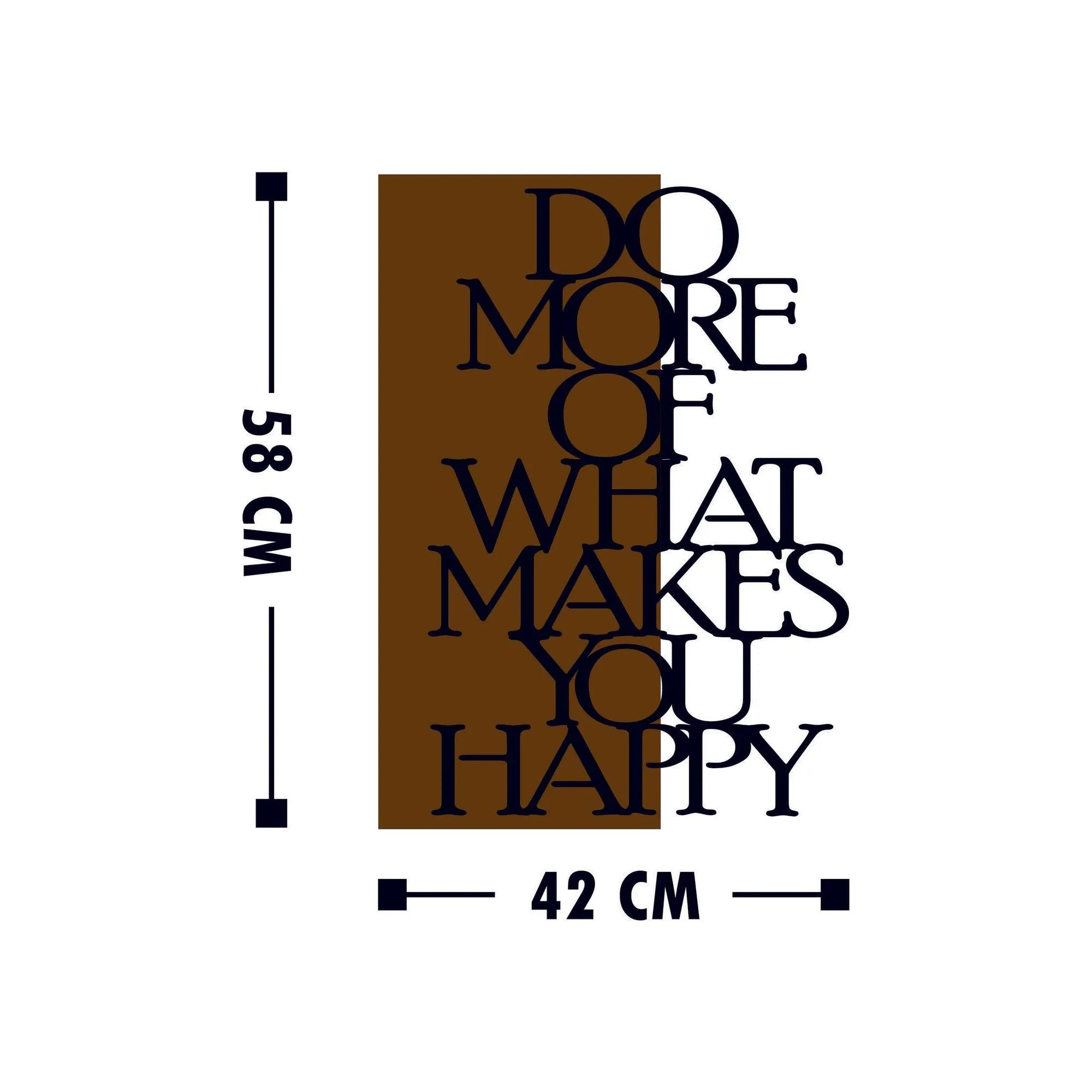 Decoratiune perete 899SKL1334, nuc/negru, lemn/metal, 42x58 cm