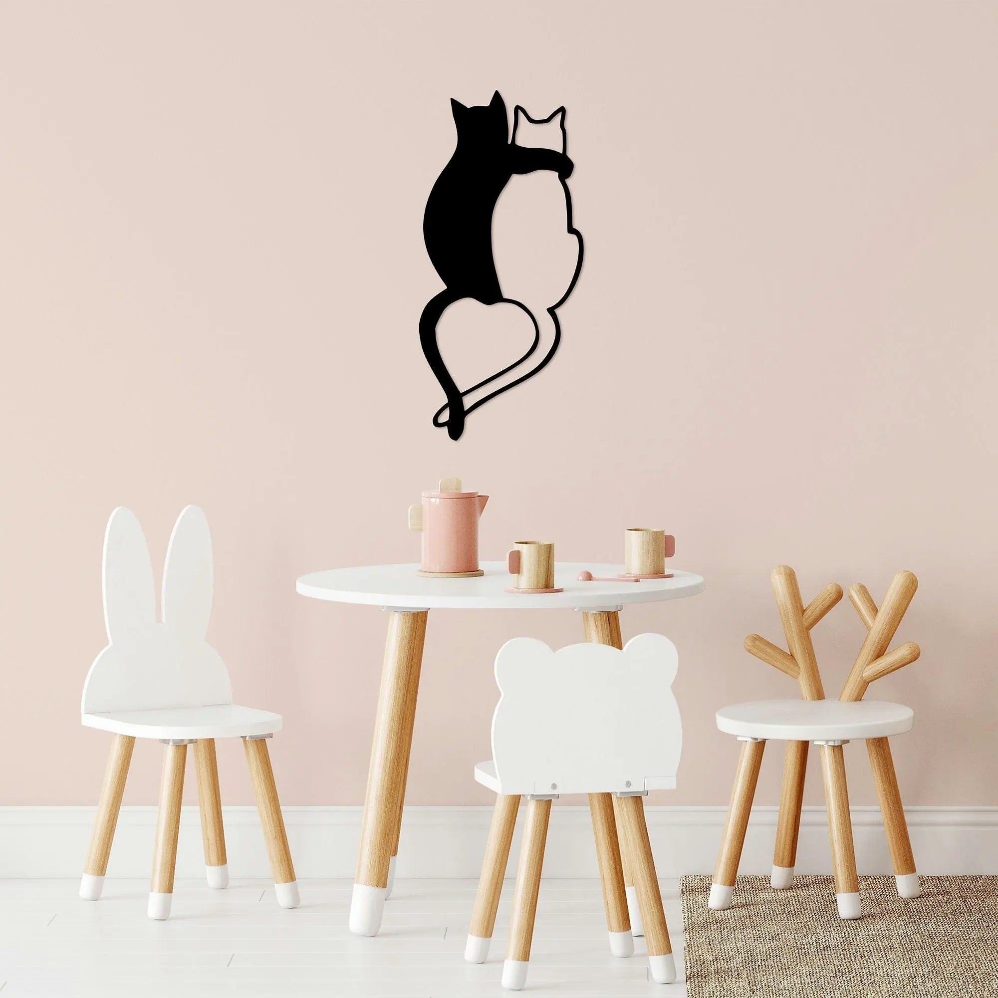 Decoratiune perete 899SKL2513, negru, metal, 33x70 cm