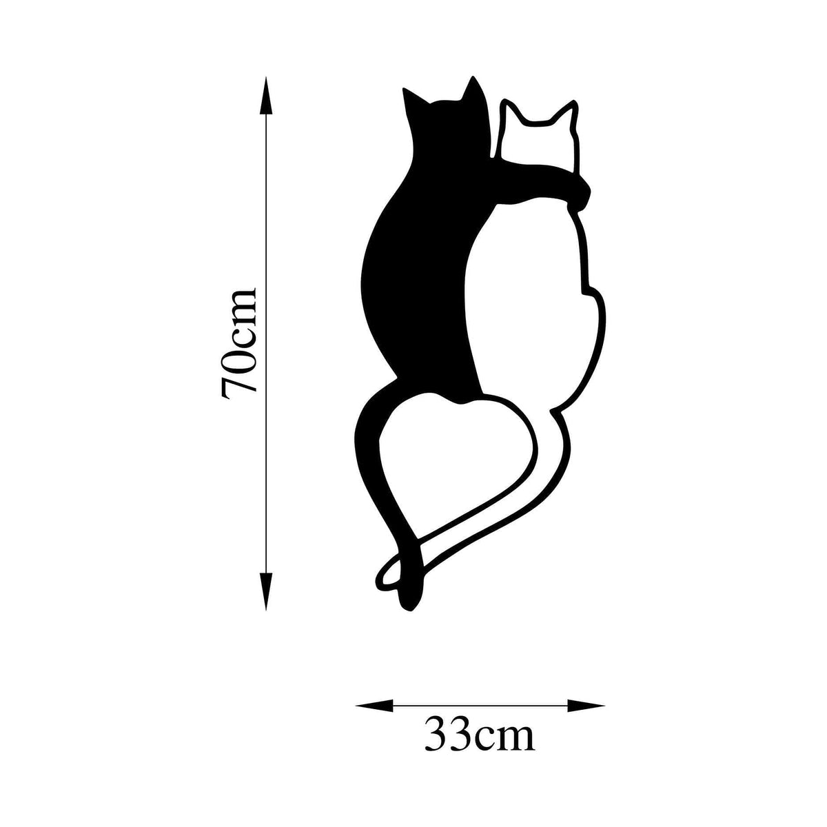 Decoratiune perete 899SKL2513, negru, metal, 33x70 cm