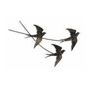 Decoratiune perete 930DYU1222, negru/auriu, metal, 70x42 cm