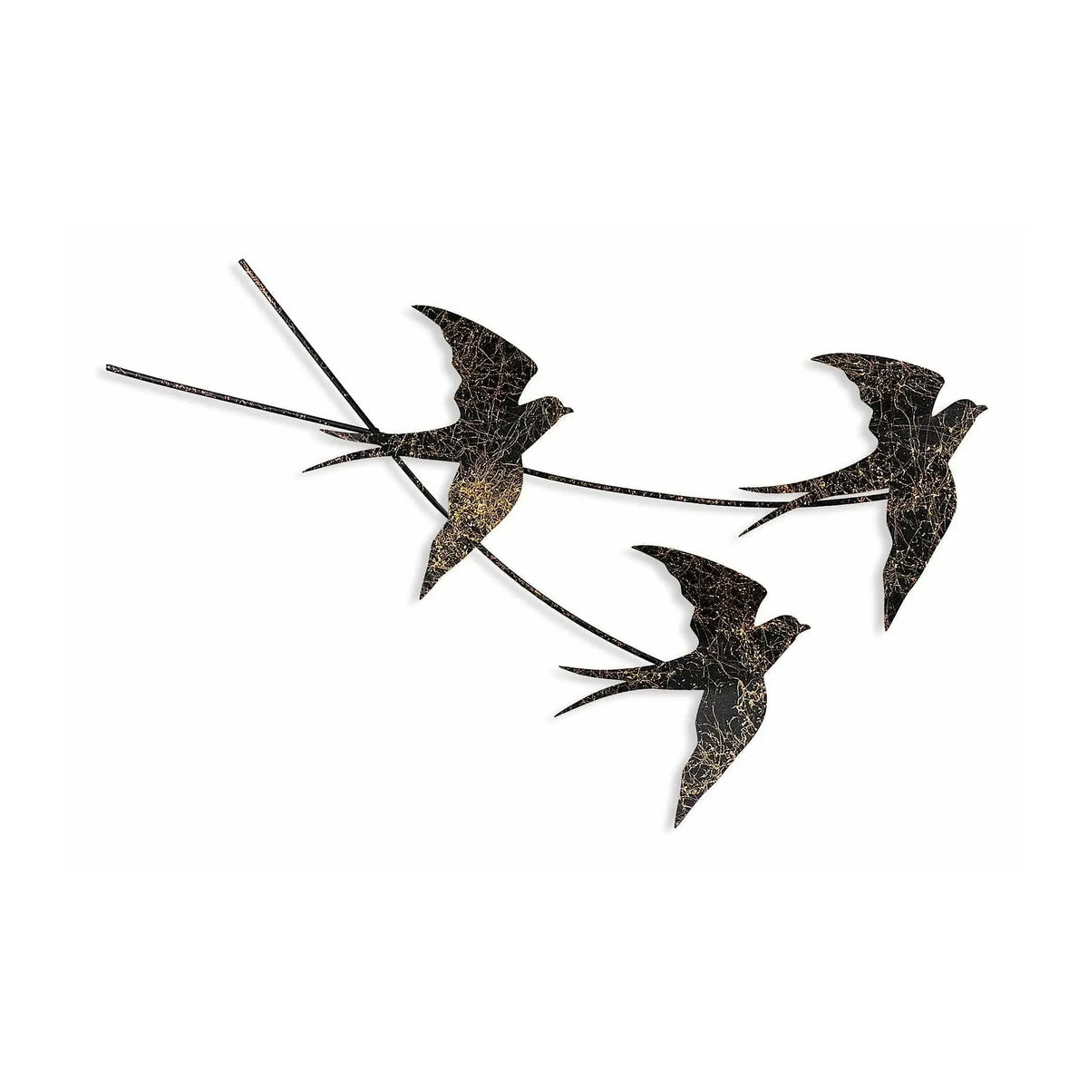 Decoratiune perete 930DYU1222, negru/auriu, metal, 70x42 cm