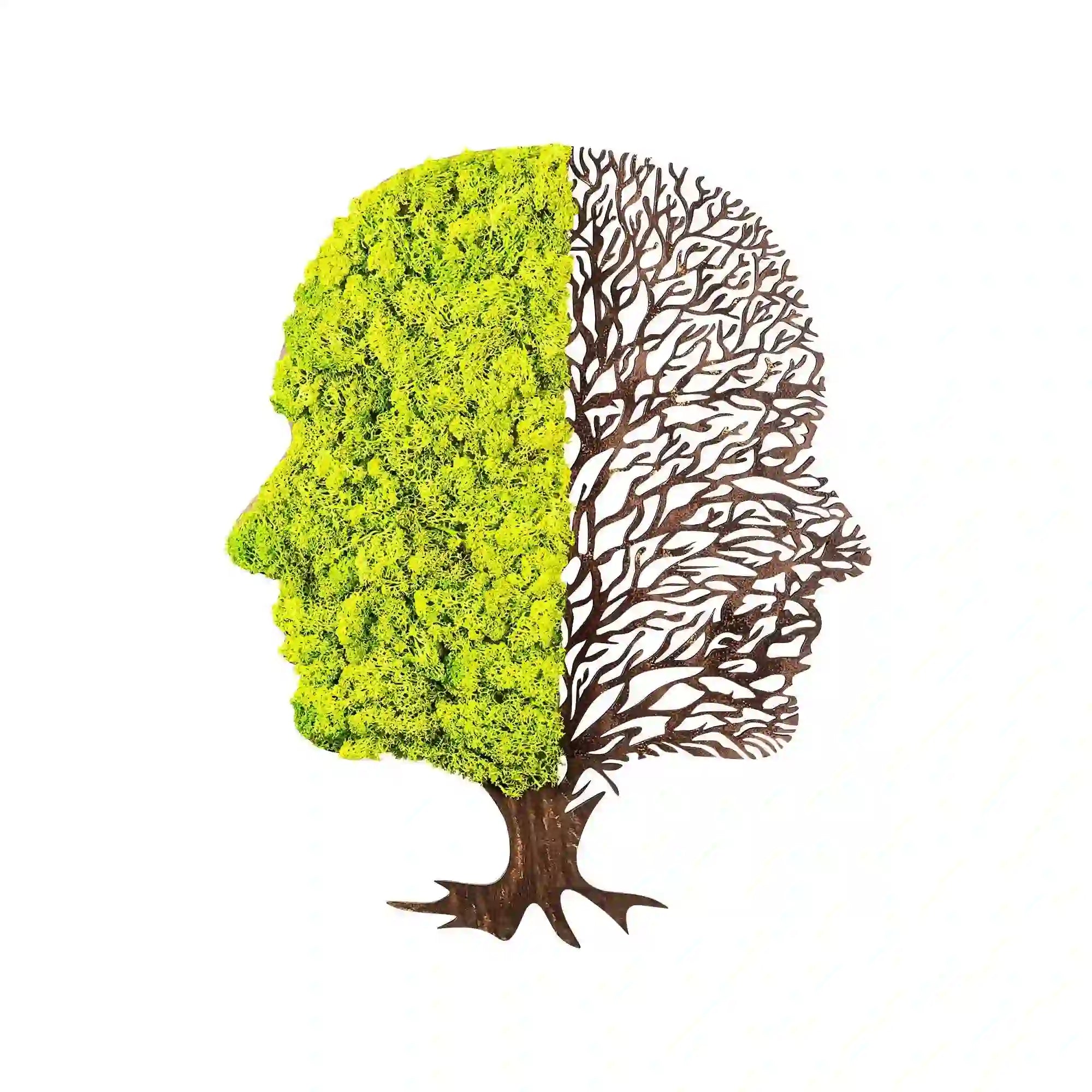 Decoratiune perete 931NTR1110, verde/maro, 45x56 cm