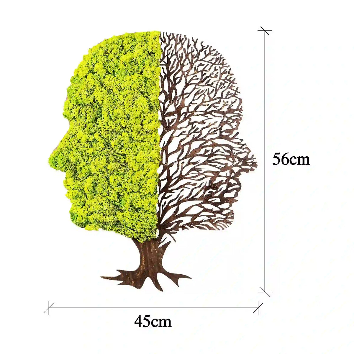 Decoratiune perete 931NTR1110, verde/maro, 45x56 cm