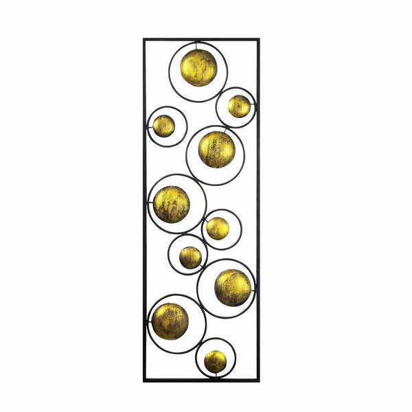 Decoratiune perete ART LIFE, auriu/negru, metal, 32x90 cm