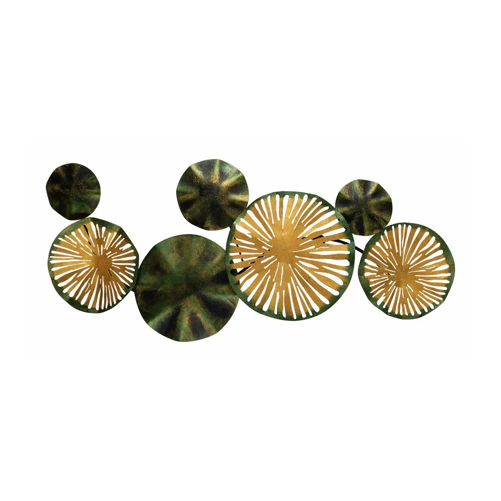 Decoratiune perete ASTRID - CH102-1, verde/auriu, metal, 79x35 cm