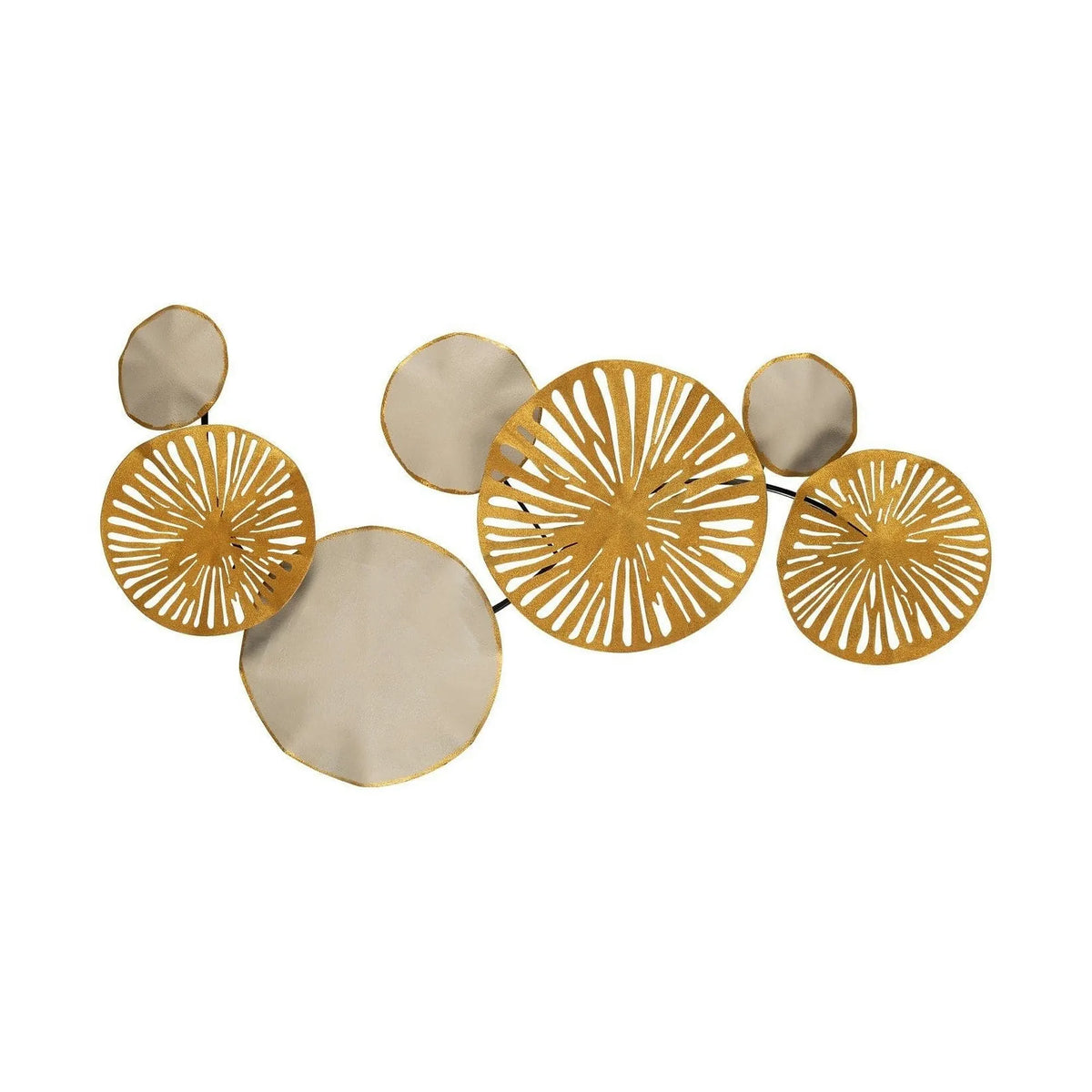 Decoratiune perete ASTRID-CH102-3, auriu/crem inchis, metal, 79x35 cm