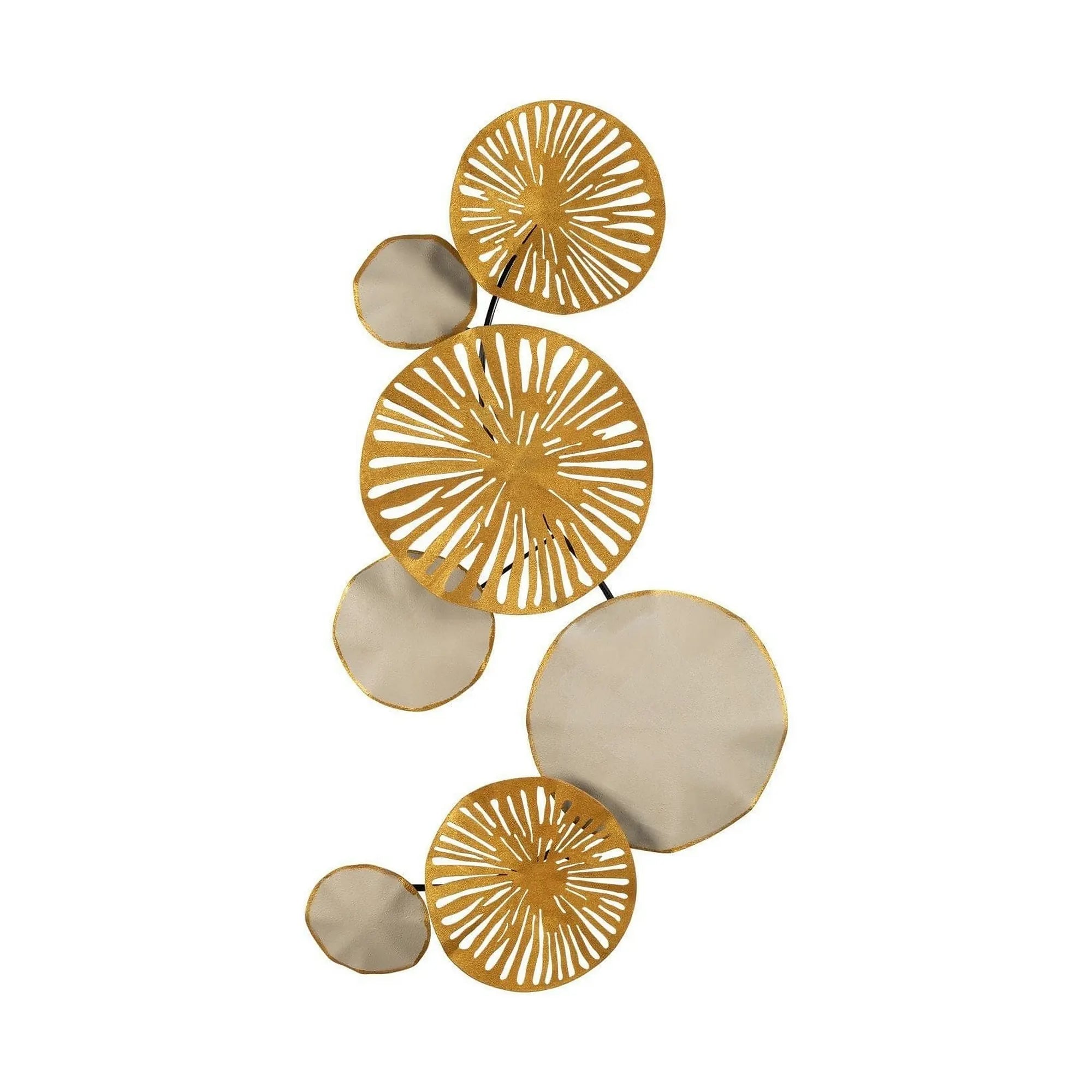 Decoratiune perete ASTRID-CH102-3, auriu/crem inchis, metal, 79x35 cm