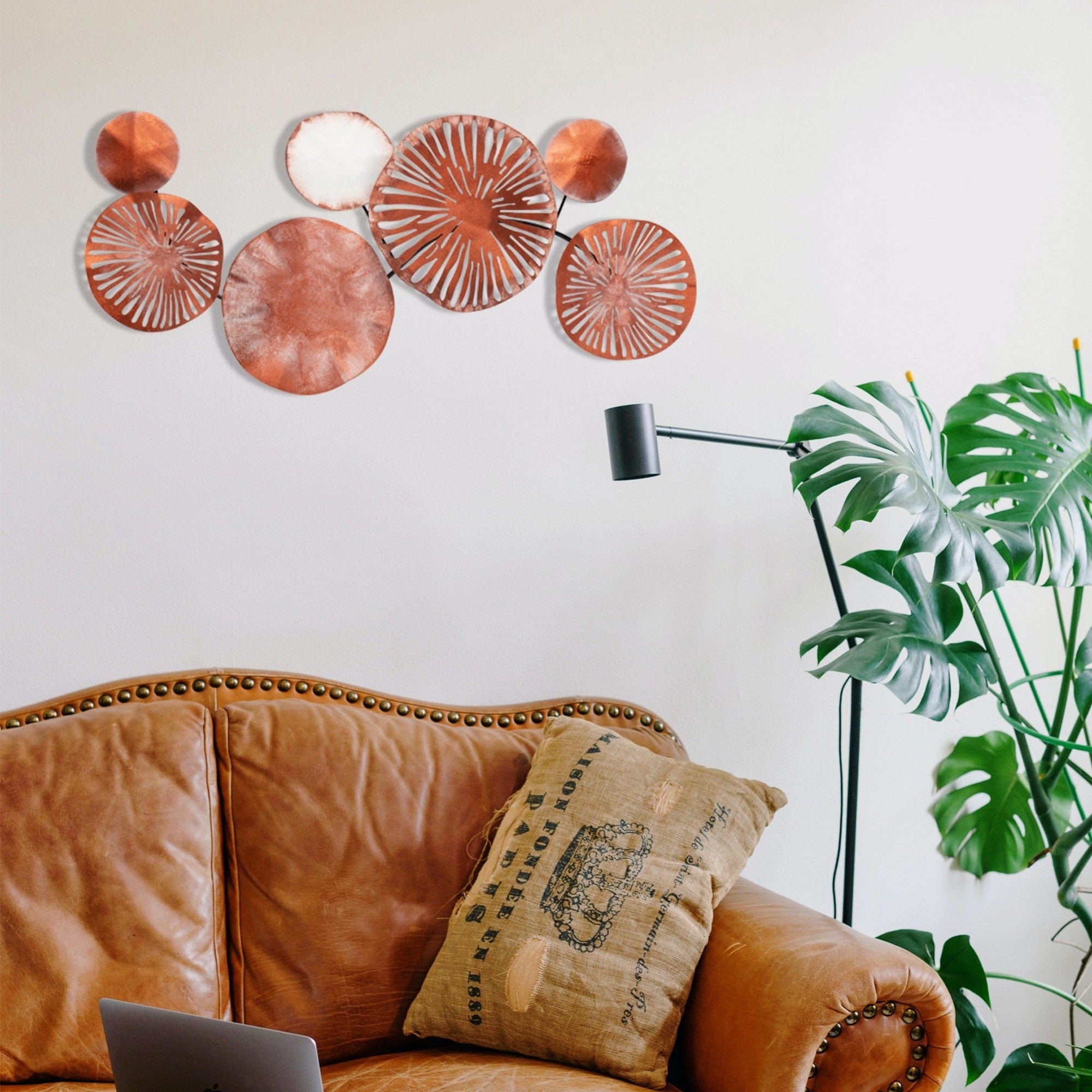 Decoratiune perete ASTRID - CH102-4, cupru, metal, 79x35 cm