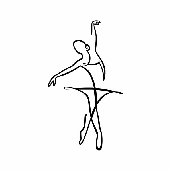 Decoratiune perete BALLERINA 3, negru, metal, 41x70 cm