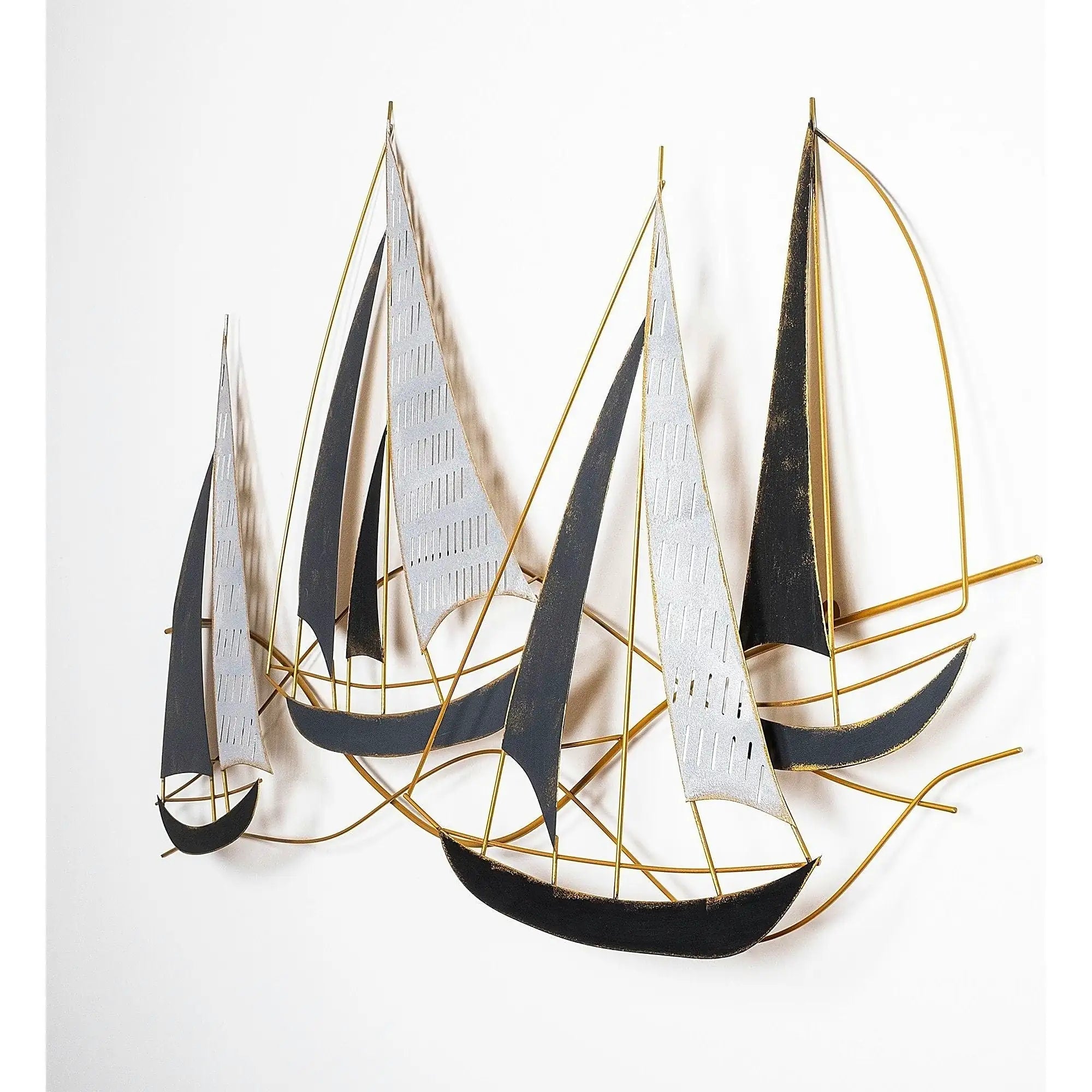 Decoratiune perete BARBAROS, auriu/gri, metal, 125x8x74 cm