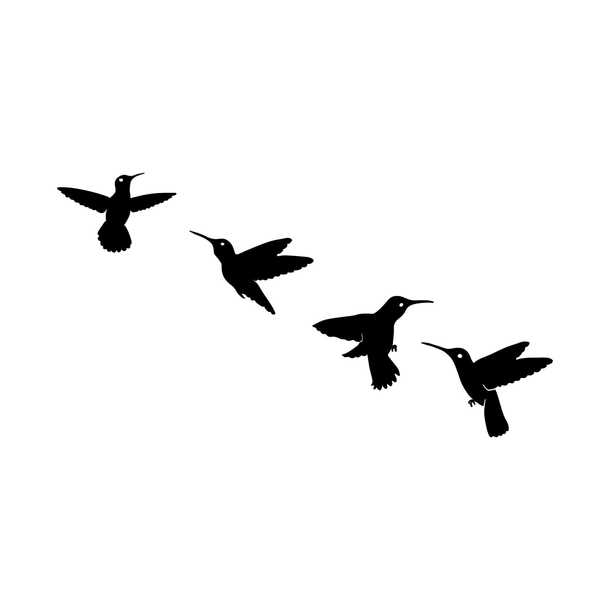 Decoratiune perete BIRDS - 292, negru, metal