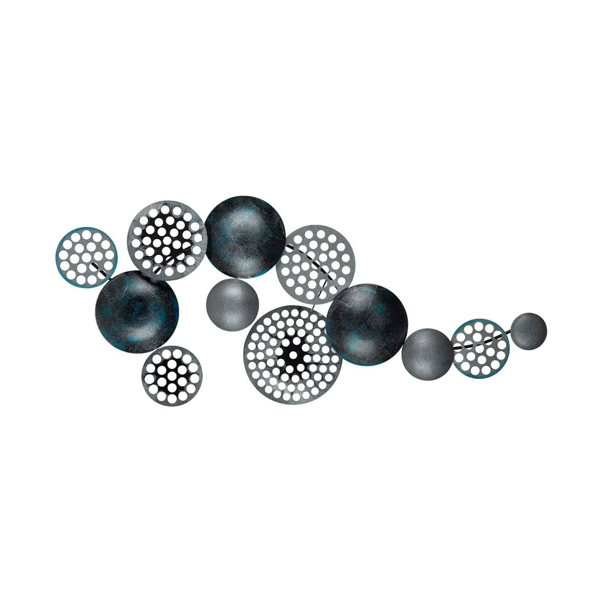 Decoratiune perete BRONTE-CH103-4, gri inchis/albastru, metal, 90x8x42 cm