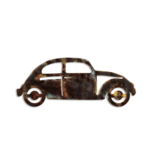 Decoratiune perete CAR 18, maro/auriu, metal, 50x2x20 cm