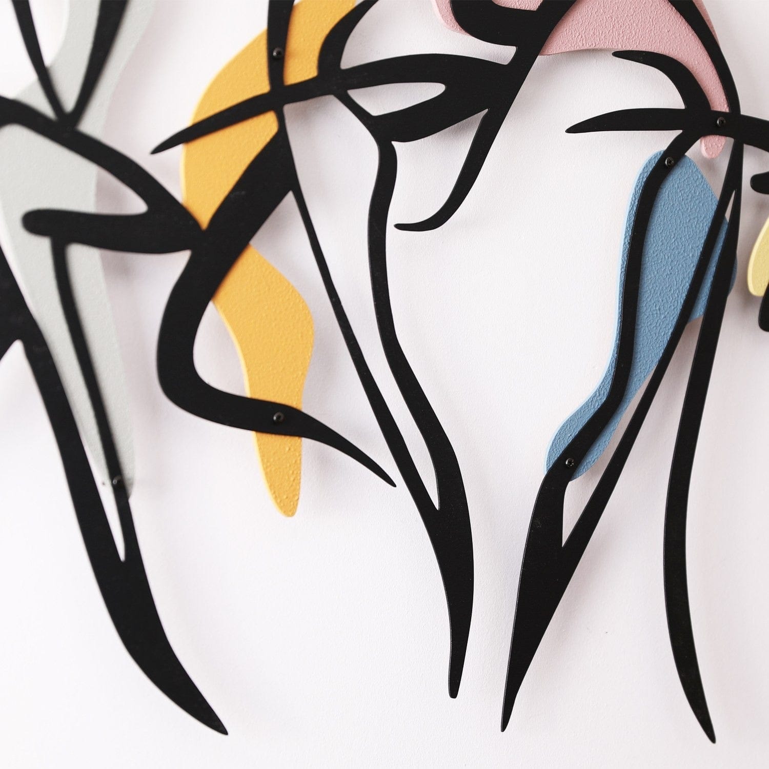 Decoratiune perete DANCE S, multicolor, metal/lemn, 66x39 cm