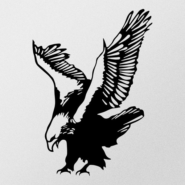 Decoratiune perete EAGLE, negru, metal, 40x56 cm
