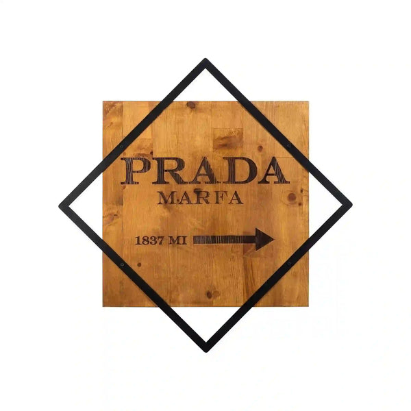 Decoratiune perete FASHION 2, stejar/negru, lemn/metal, 54x54 cm